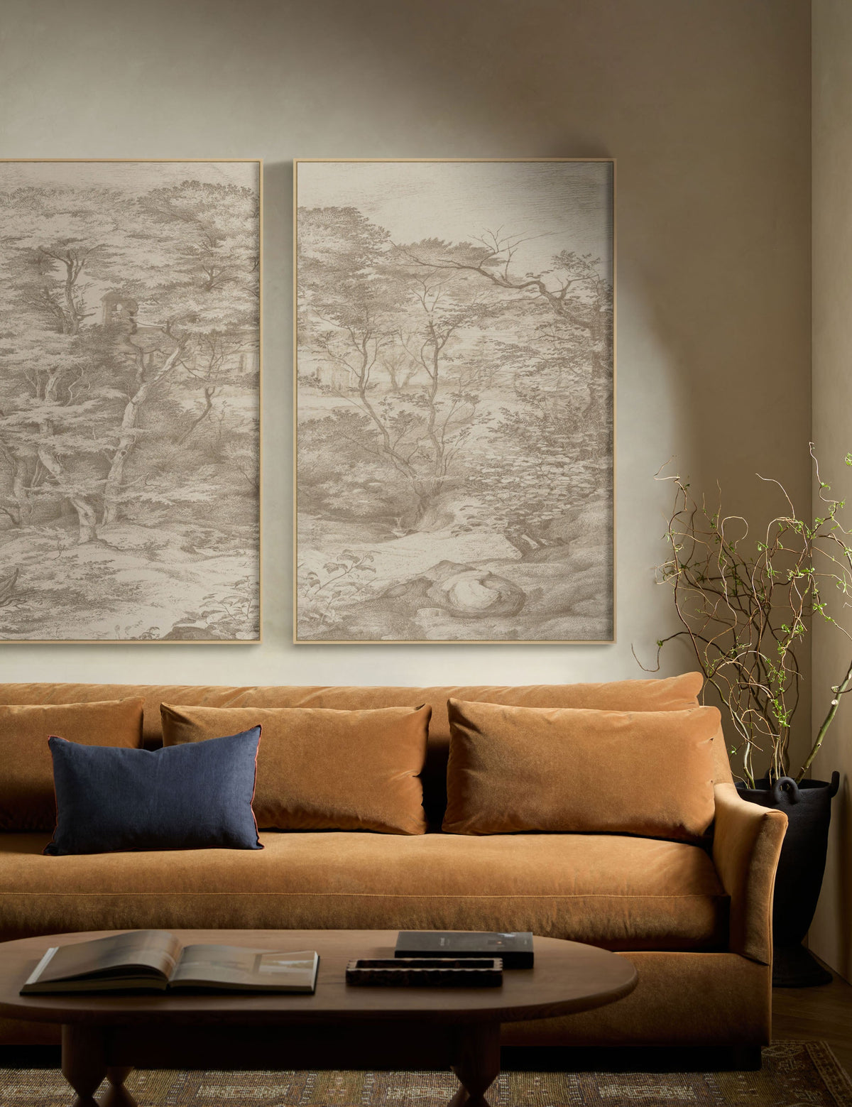 Lulu and Georgia - Toile in Neutral Diptych Wall Art (Set of 2)