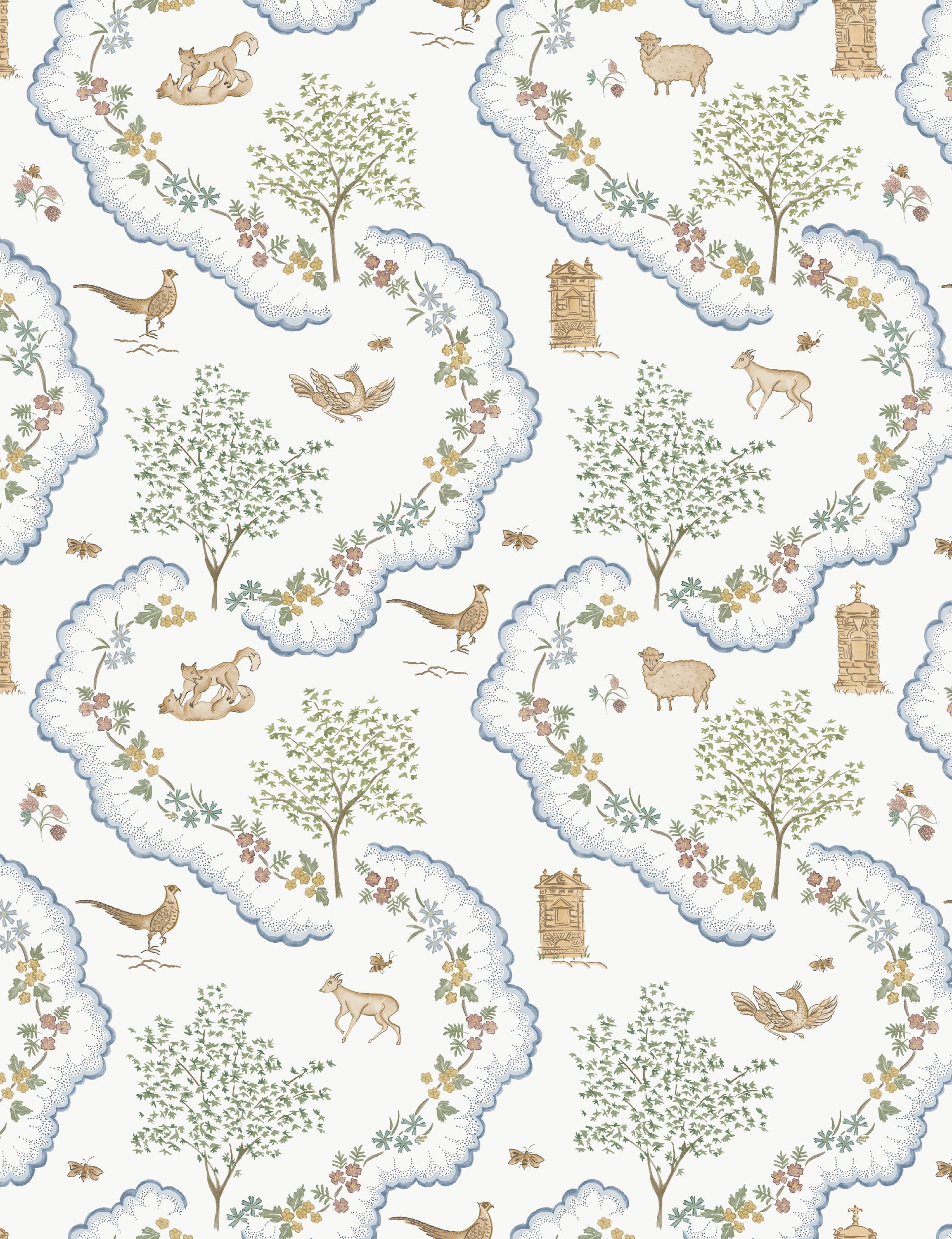 Lulu and Georgia - Wildflower Meadow Wallpaper by Sanderson
