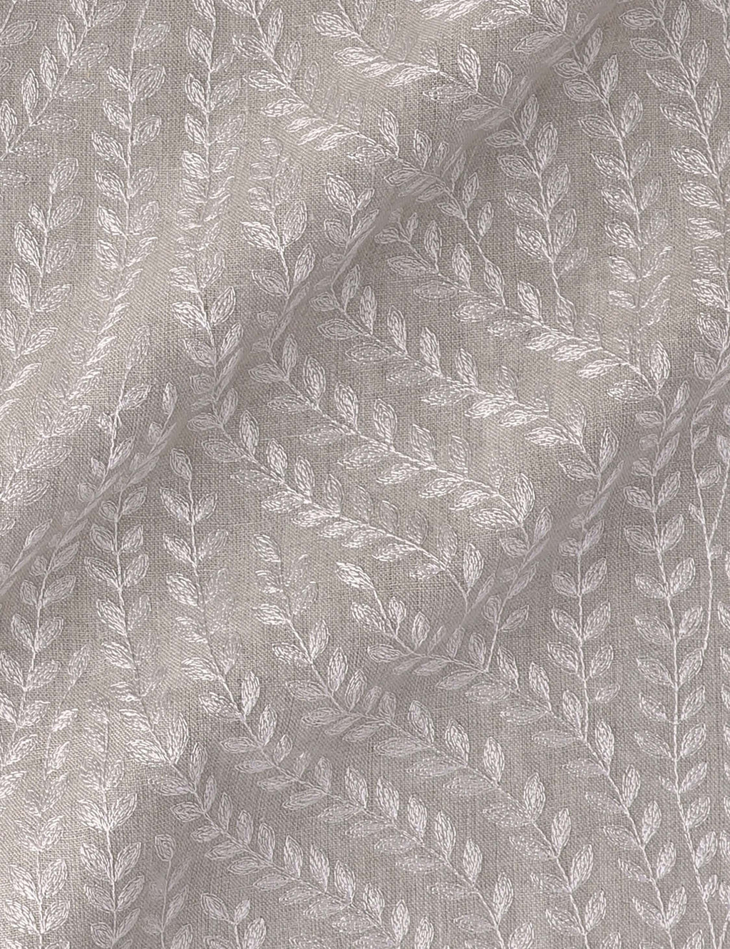 Lulu and Georgia - Willow Vine Embroidery Linen Fabric by Scalamandré