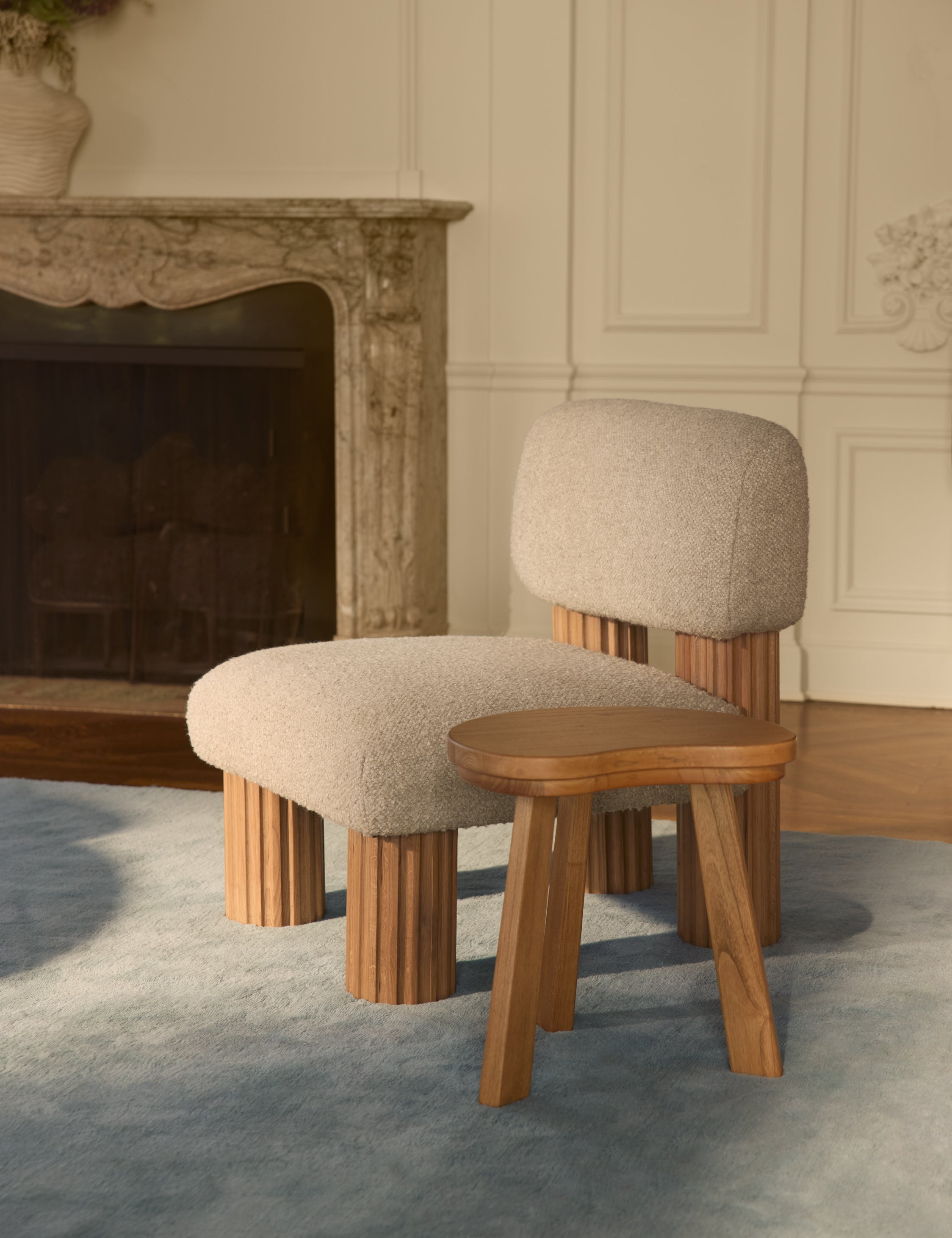 Lulu and Georgia - Open Box: Auclair Accent Chair, Tan Boucle