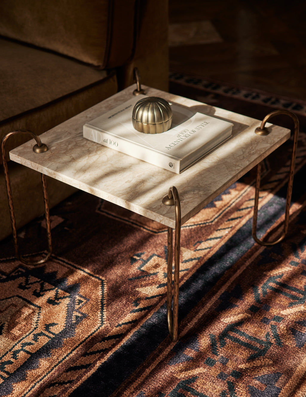 Lulu and Georgia - Open Box: Kimberly Side Table, Ivory Marble