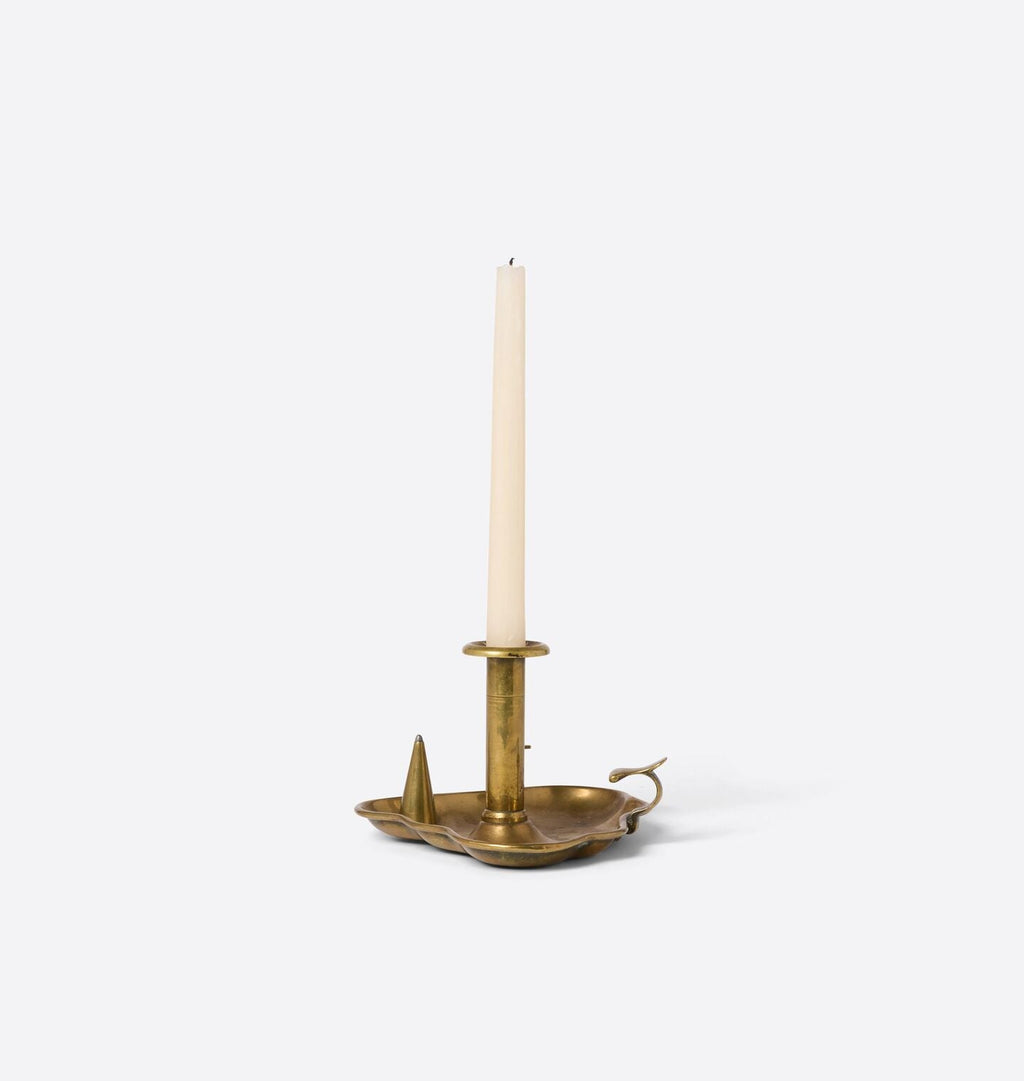 Amber Interiors - Vintage Brass Candlestick J.XXVI.XVII