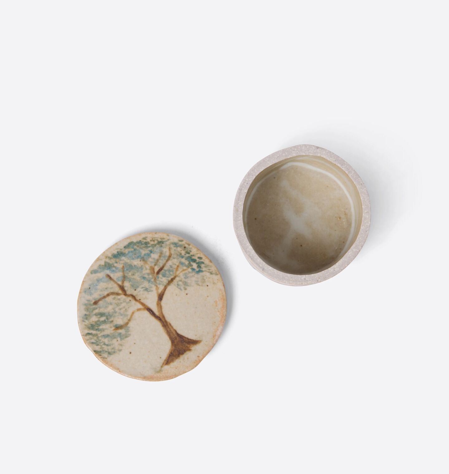 Amber Interiors - Small Oak Tree Round Lidded Box