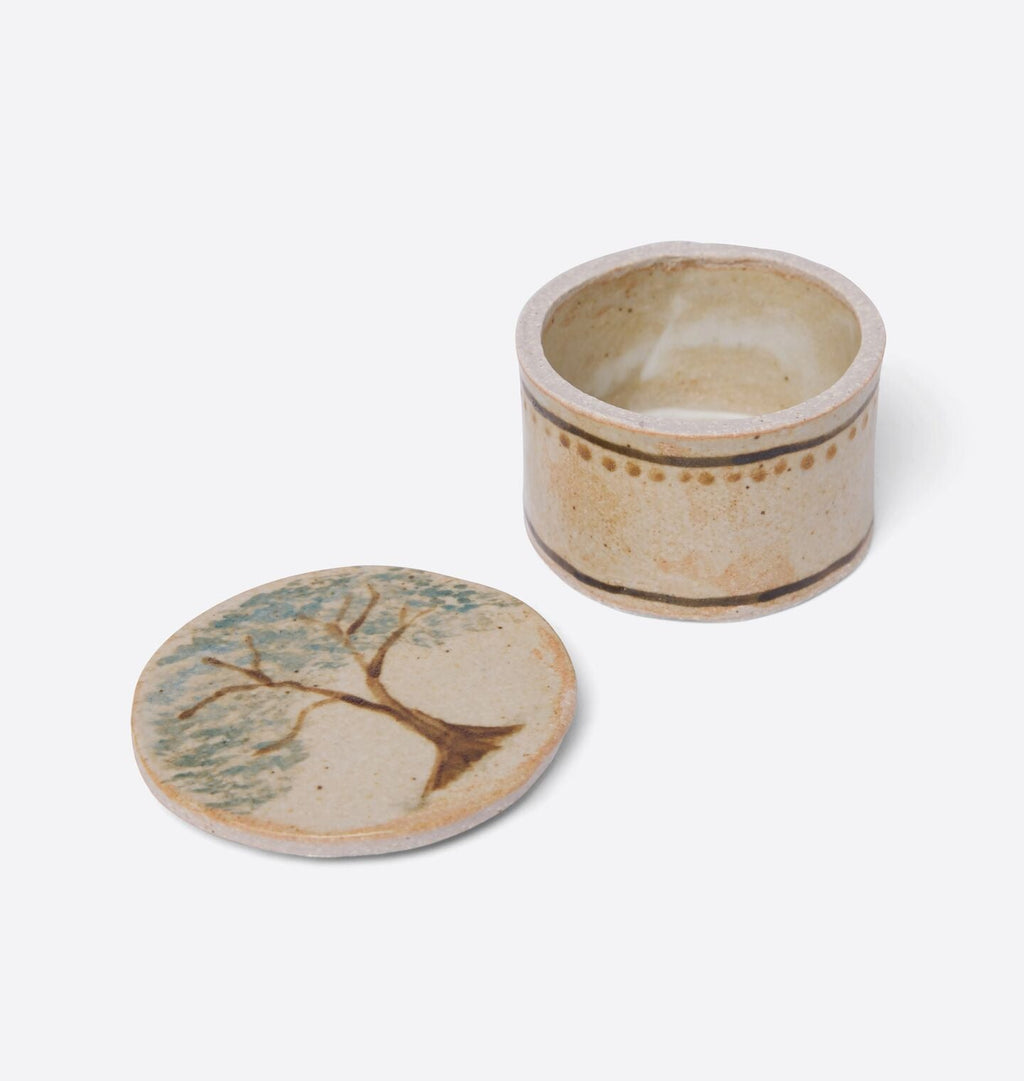 Amber Interiors - Small Oak Tree Round Lidded Box