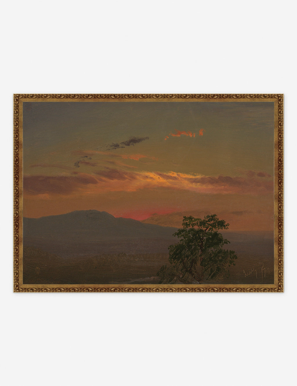 Lulu and Georgia - Landscape at Sunset, Hudson NY Print