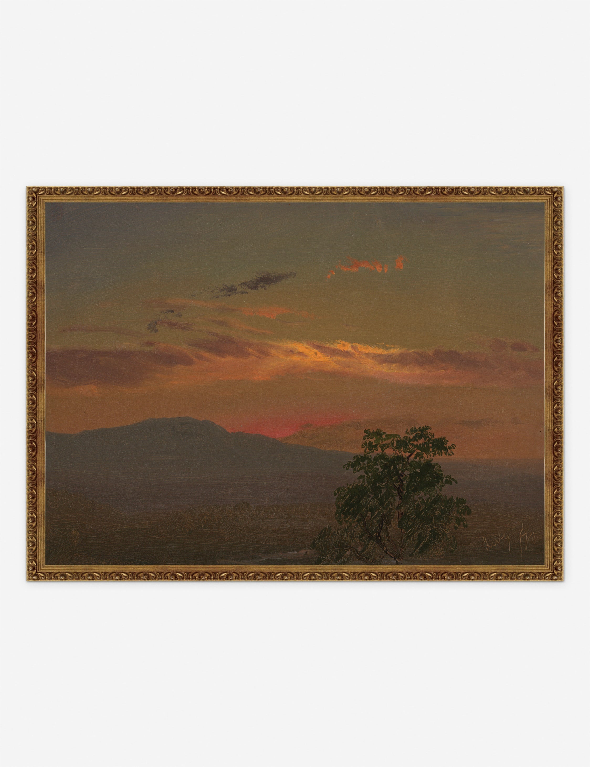 Lulu and Georgia - Landscape at Sunset, Hudson NY Print