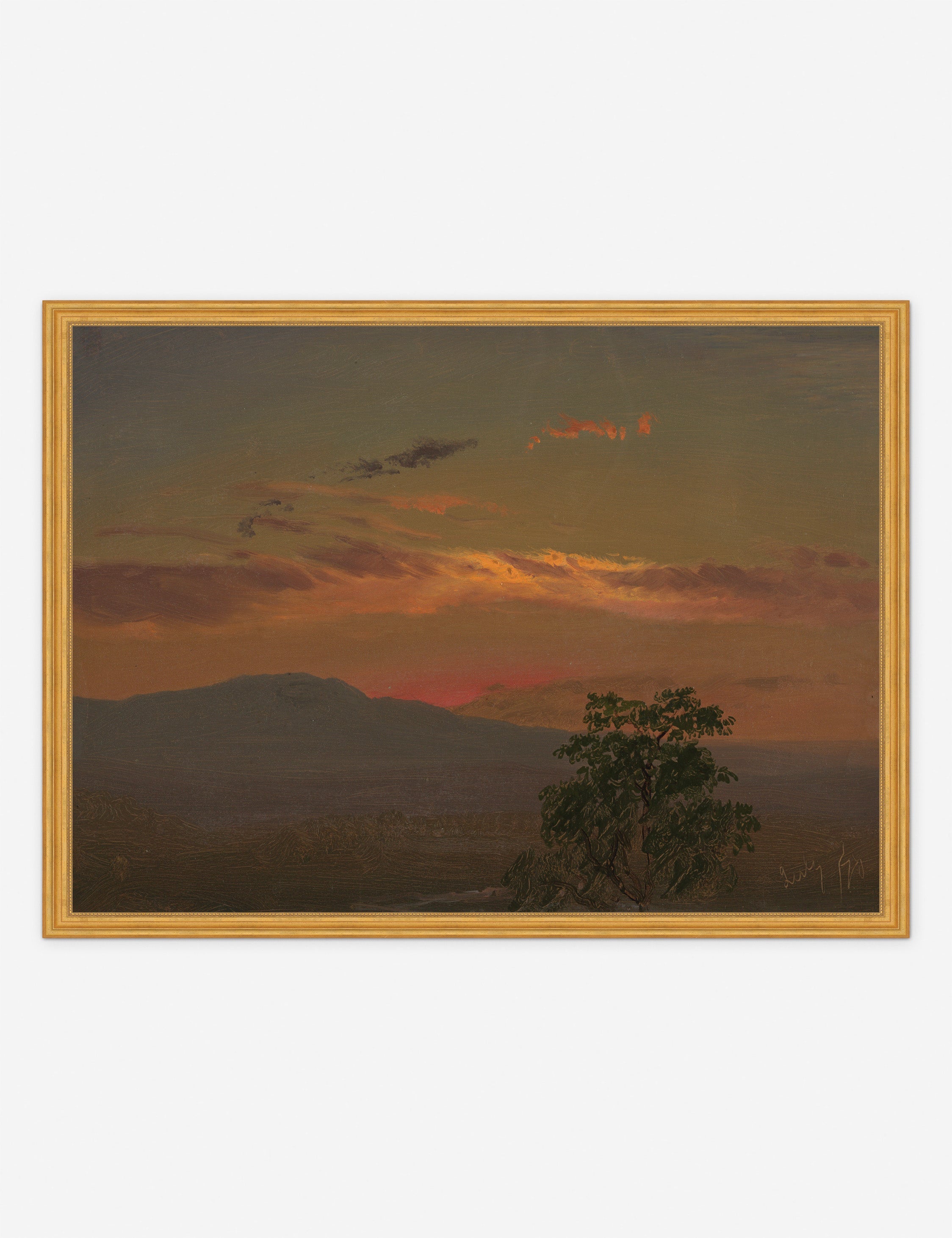 Lulu and Georgia - Landscape at Sunset, Hudson NY Print