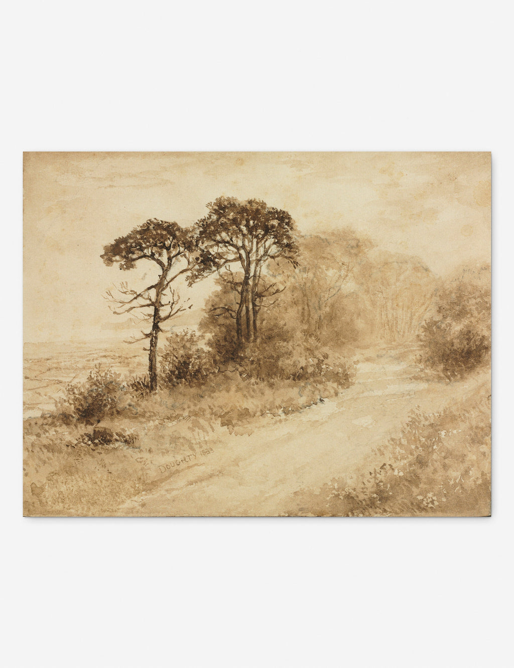 Lulu and Georgia - Landscape with Winding Road Print by Thomas Doughty