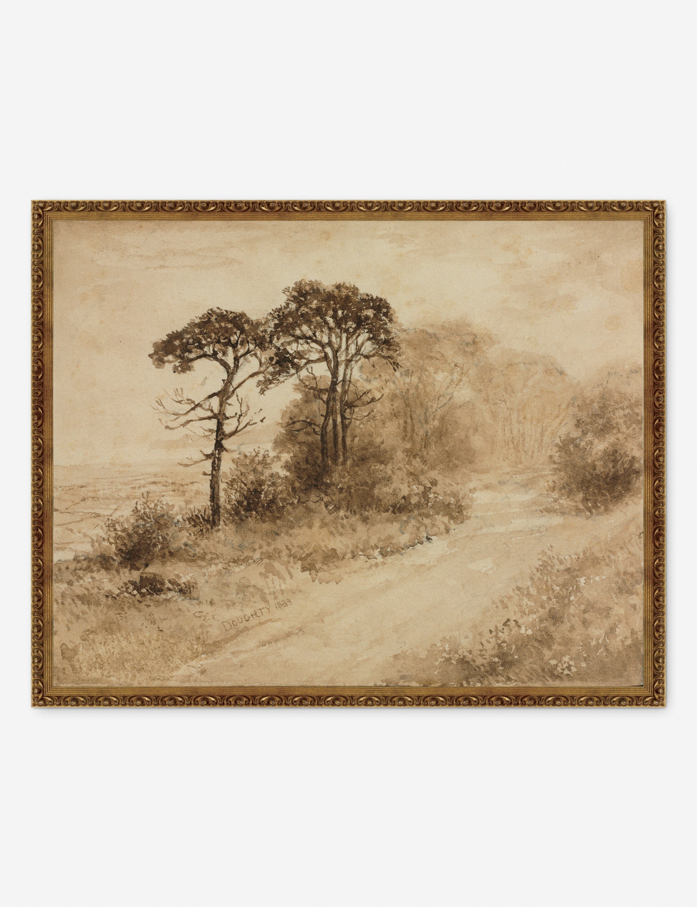 Lulu and Georgia - Landscape with Winding Road Print by Thomas Doughty