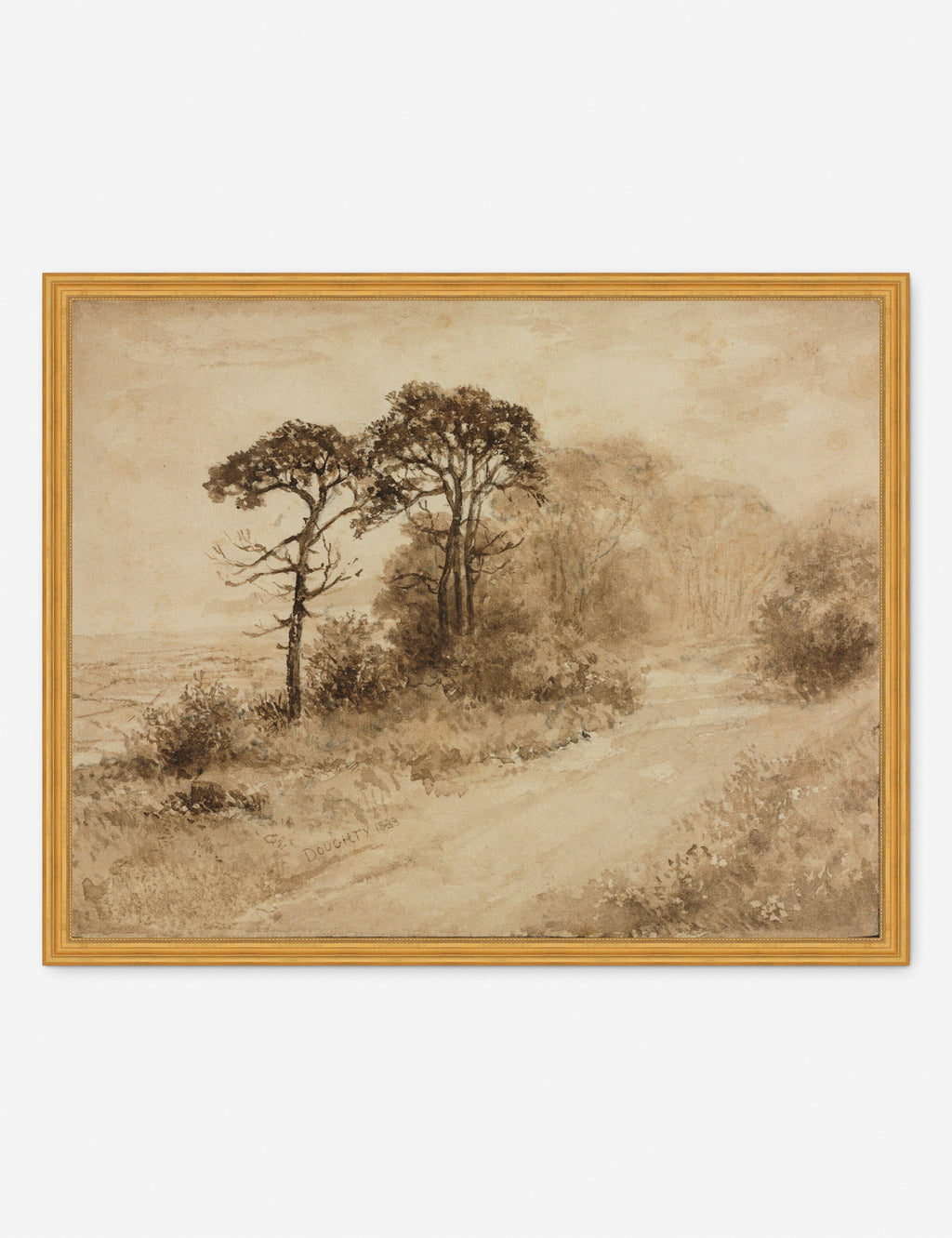 Lulu and Georgia - Landscape with Winding Road Print by Thomas Doughty