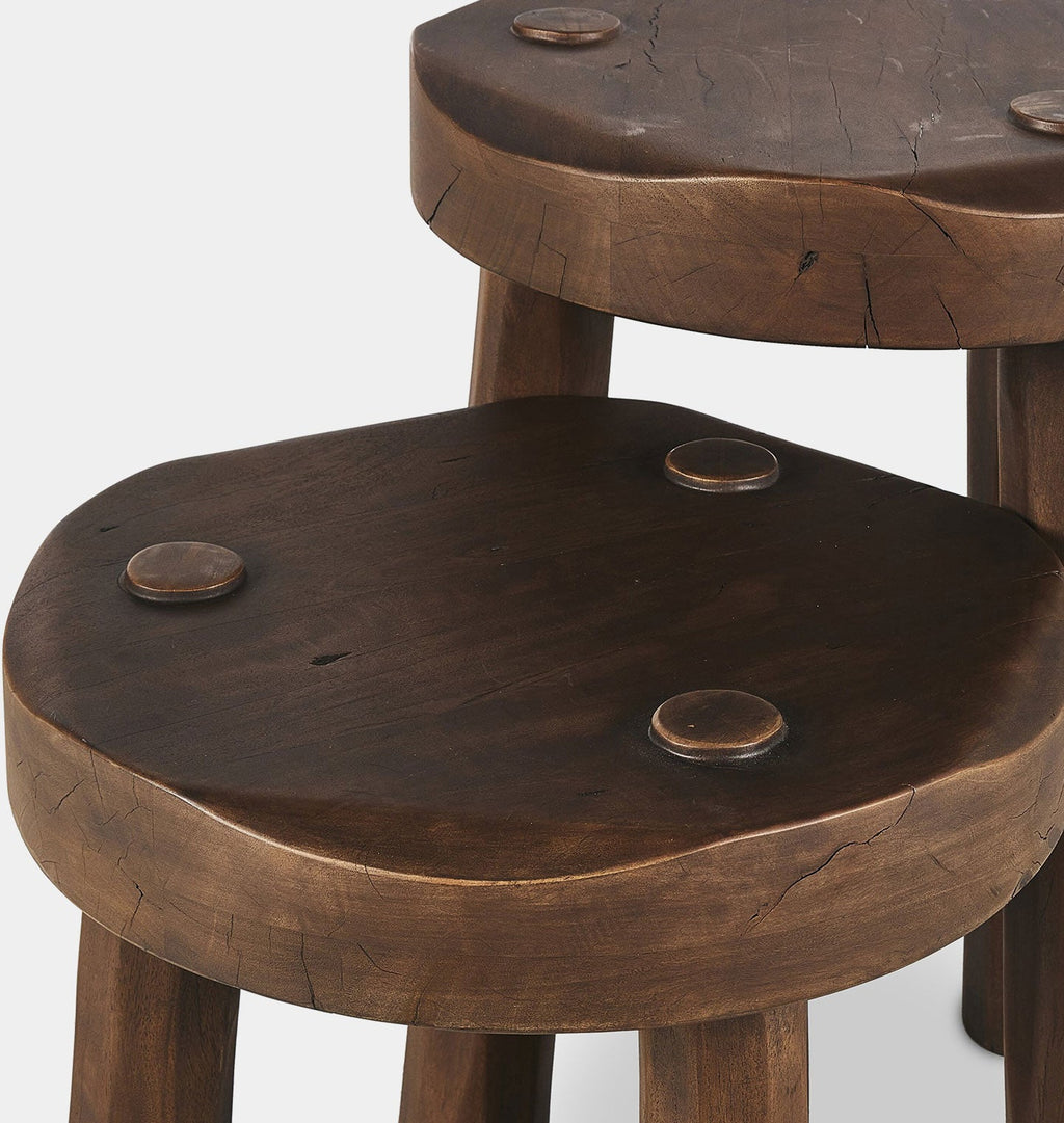 Amber Interiors - Maha Accent Stool S/2