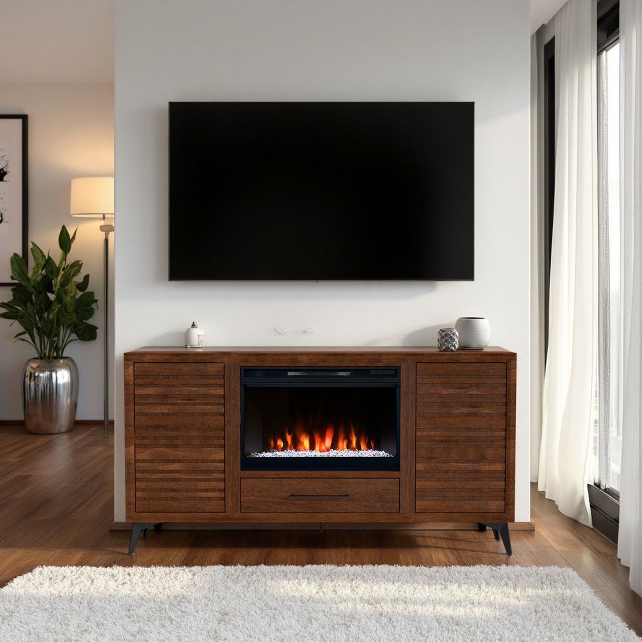 Real Cozy - 64" Malibu Fireplace TV Stand