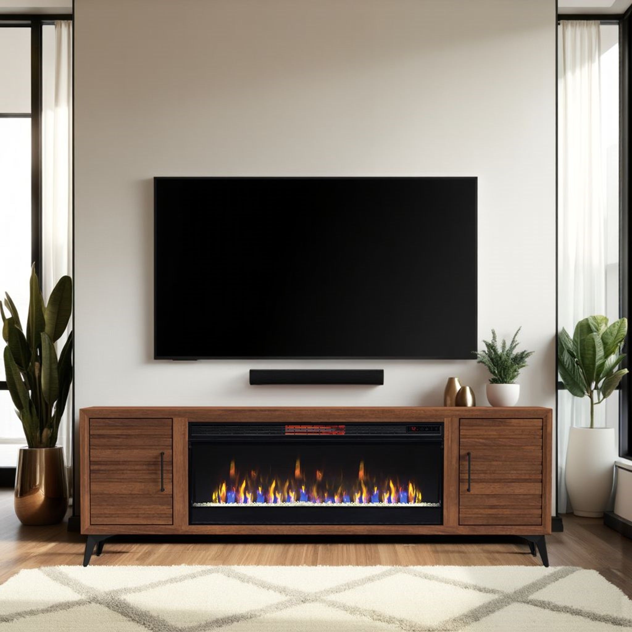 Real Cozy - 78" Malibu Fireplace TV Stand