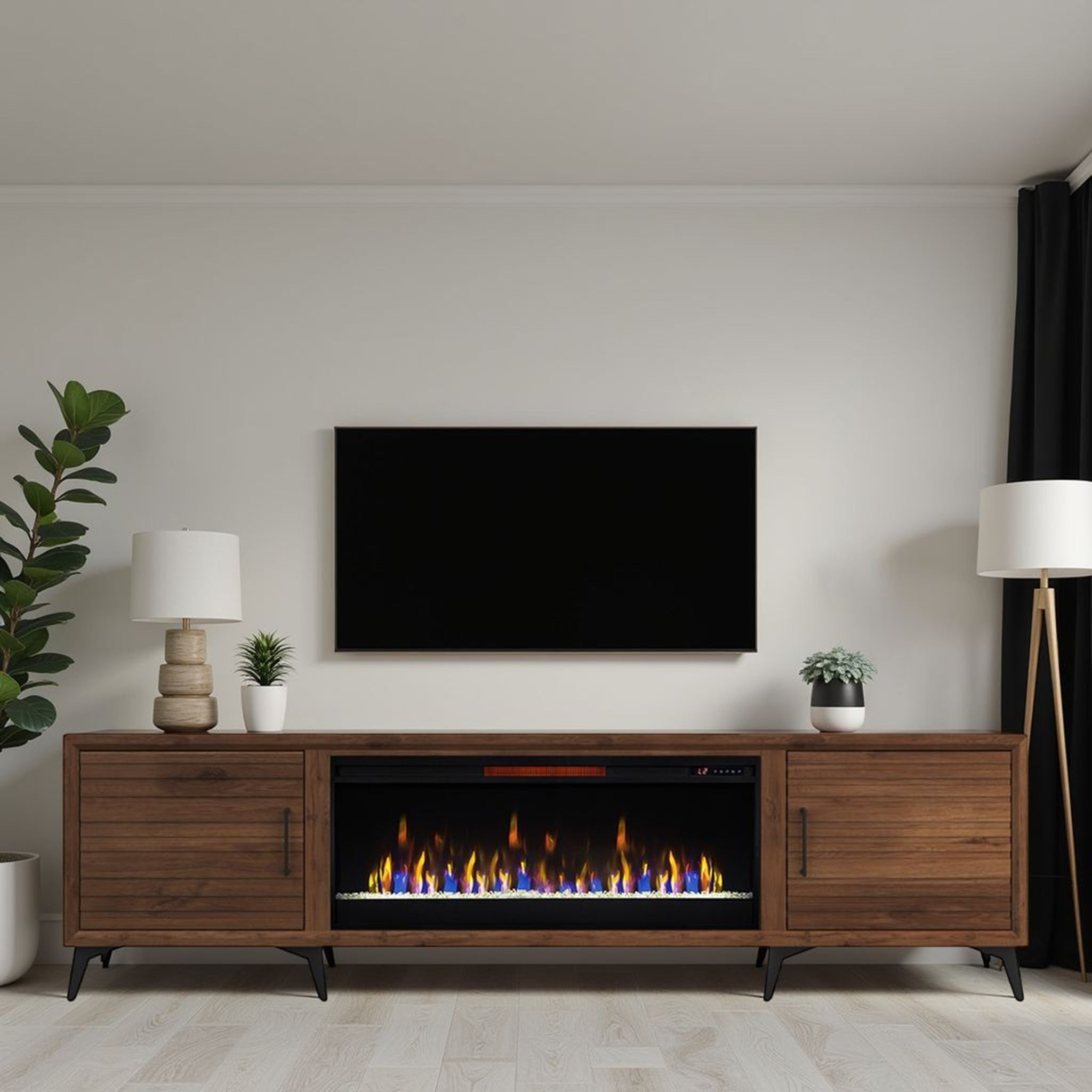 Real Cozy - 95" Malibu Fireplace TV Stand