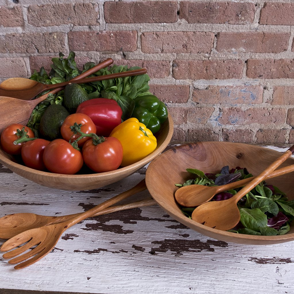 Terra Klay - Medium 14 inch Classic Round Wood Bowl