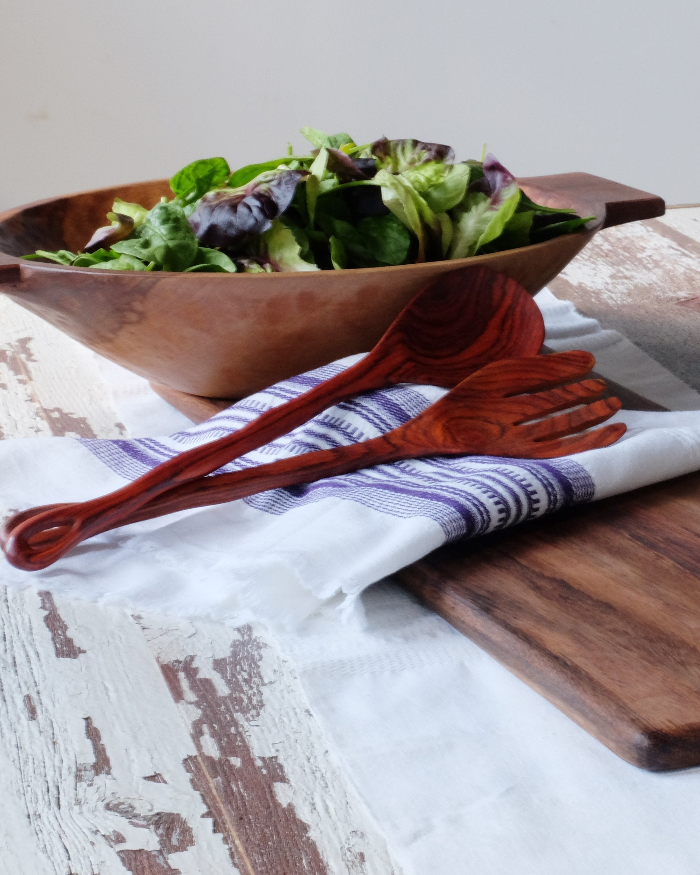 Terra Klay - Medium 15.5 inch Wood Bowl with Handles