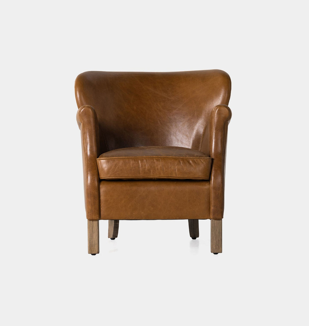 Amber Interiors - Melvin Petite Leather Lounge Chair