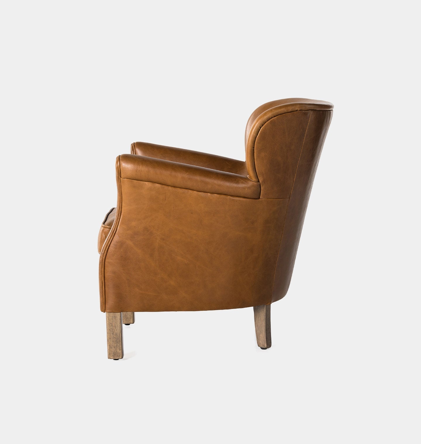 Amber Interiors - Melvin Petite Leather Lounge Chair