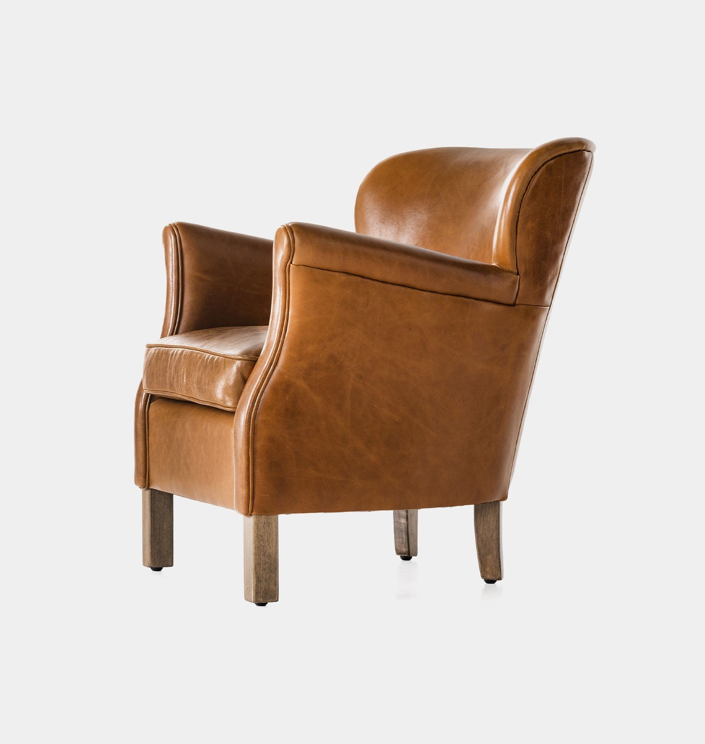 Amber Interiors - Melvin Petite Leather Lounge Chair