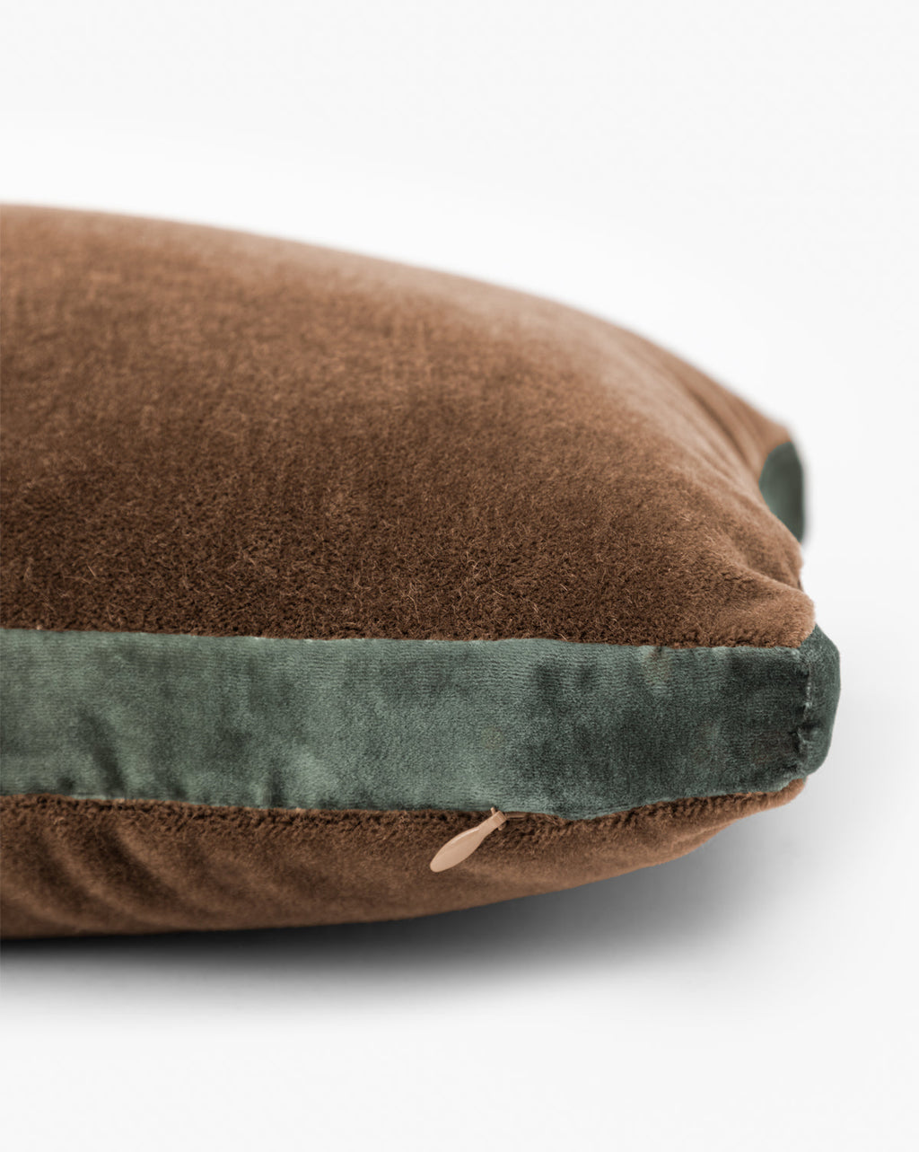 McGee & Co - Brown Mohair Pillow with Velvet Stripe
