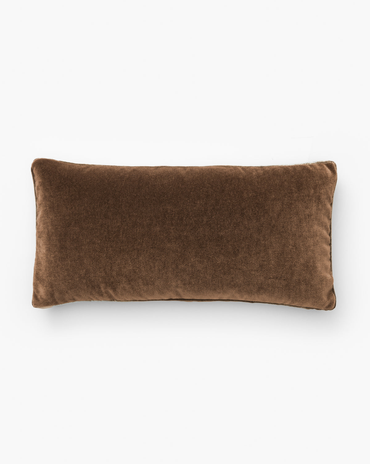 McGee & Co - Brown Mohair Pillow with Velvet Stripe