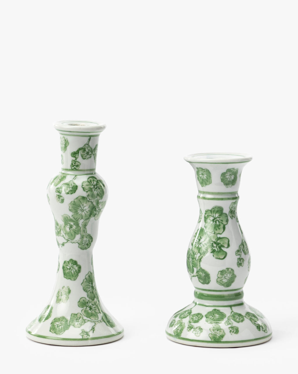 McGee & Co - Moss Floral Taper Holders (Set of 2)