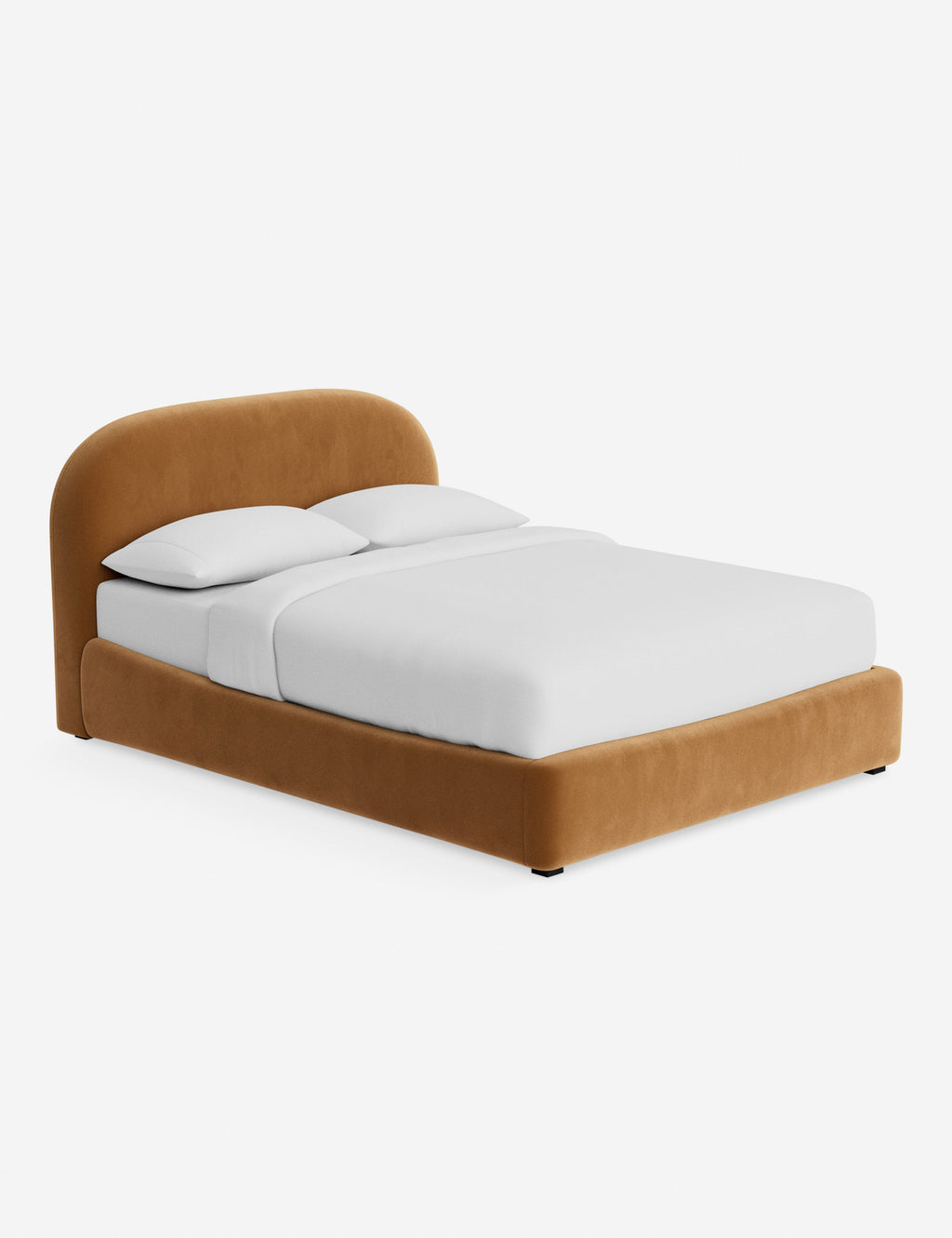 Lulu and Georgia - Open Box: Neve Platform Bed, Rust Classic Velvet Queen by Aimee Song