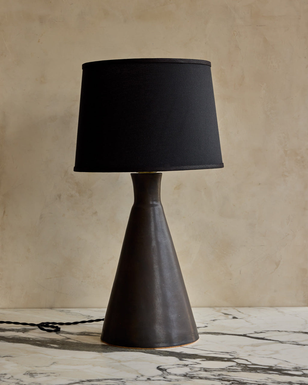 Lostine - Pair of Ceramic Table Lamps - Black