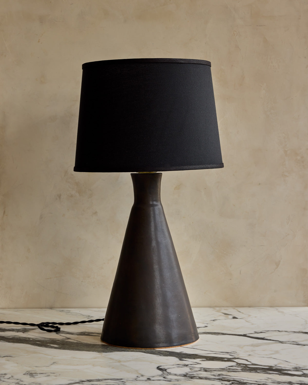 Lostine - Pair of Ceramic Table Lamps - Black