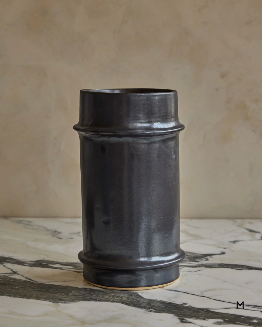 Lostine - Hand Built Ceramic Ridge Vessel in Coal