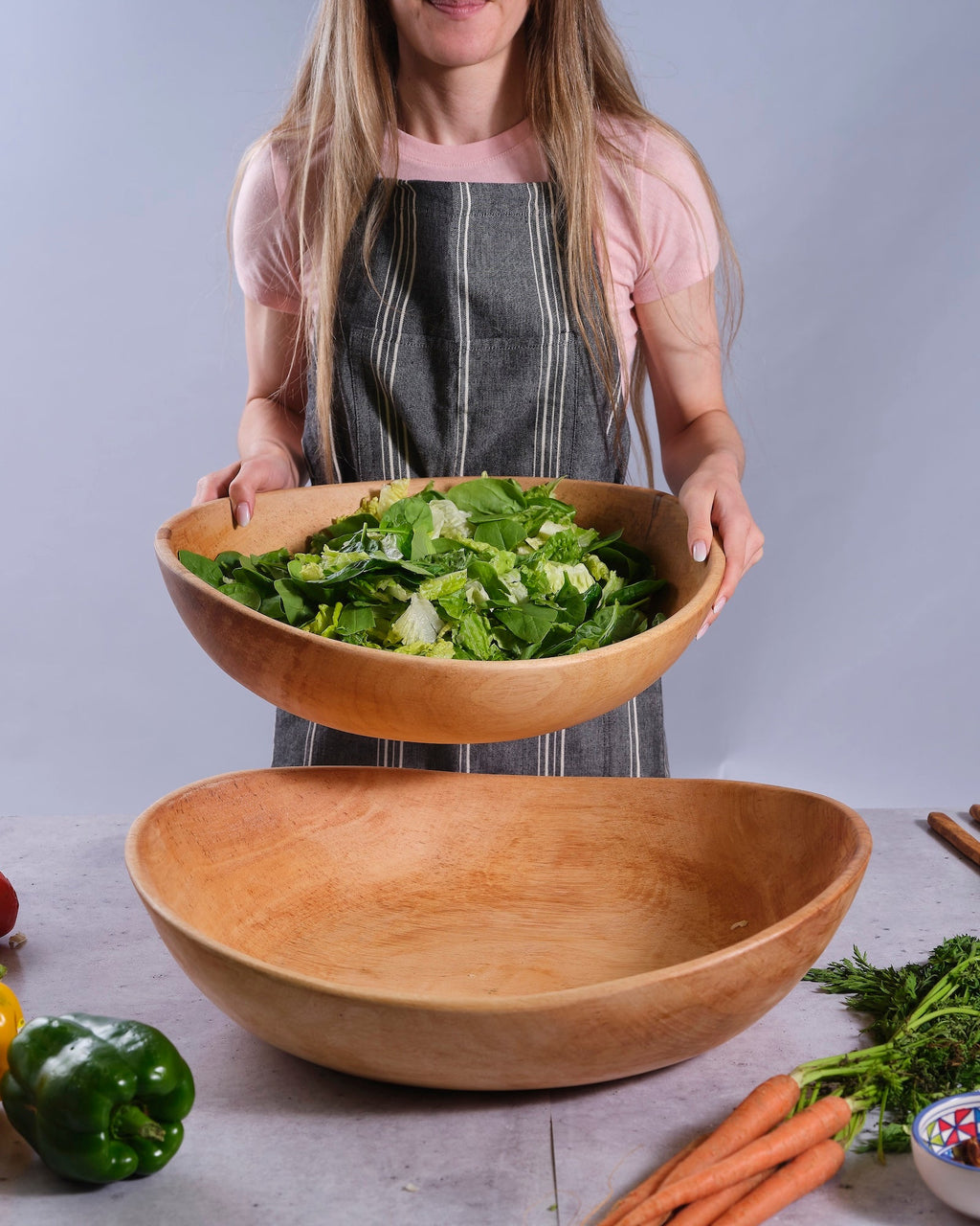 Terra Klay - Extra Large (XL) 20 inch Contemporary "Wave" Wood Bowl