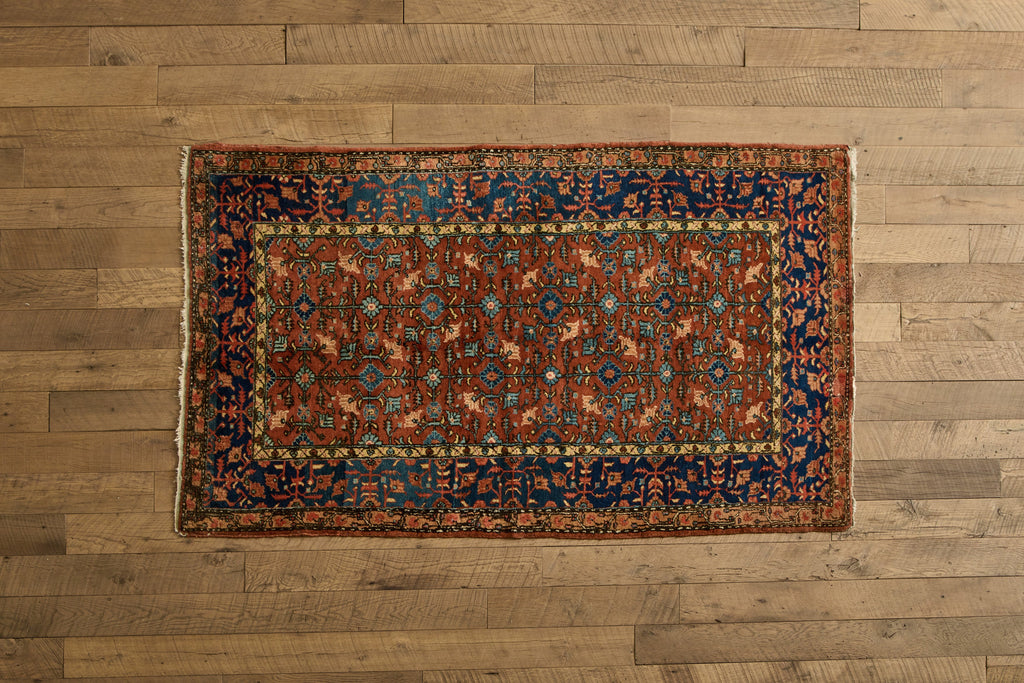 Nicky Kehoe - Blue & Red Persian Floral Rug 4’1 X 7’
