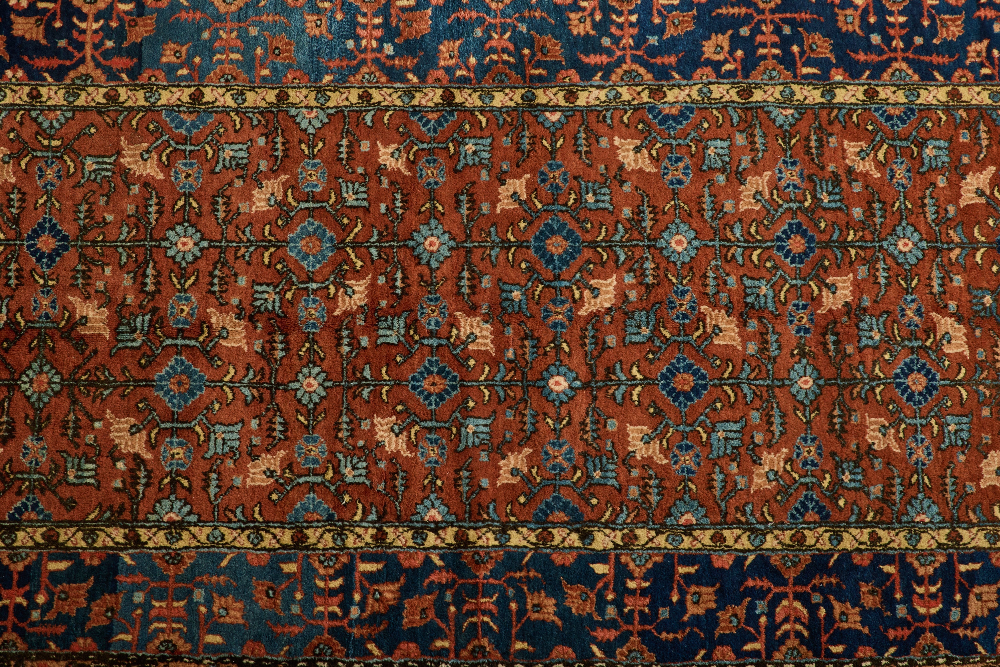 Nicky Kehoe - Blue & Red Persian Floral Rug 4’1 X 7’
