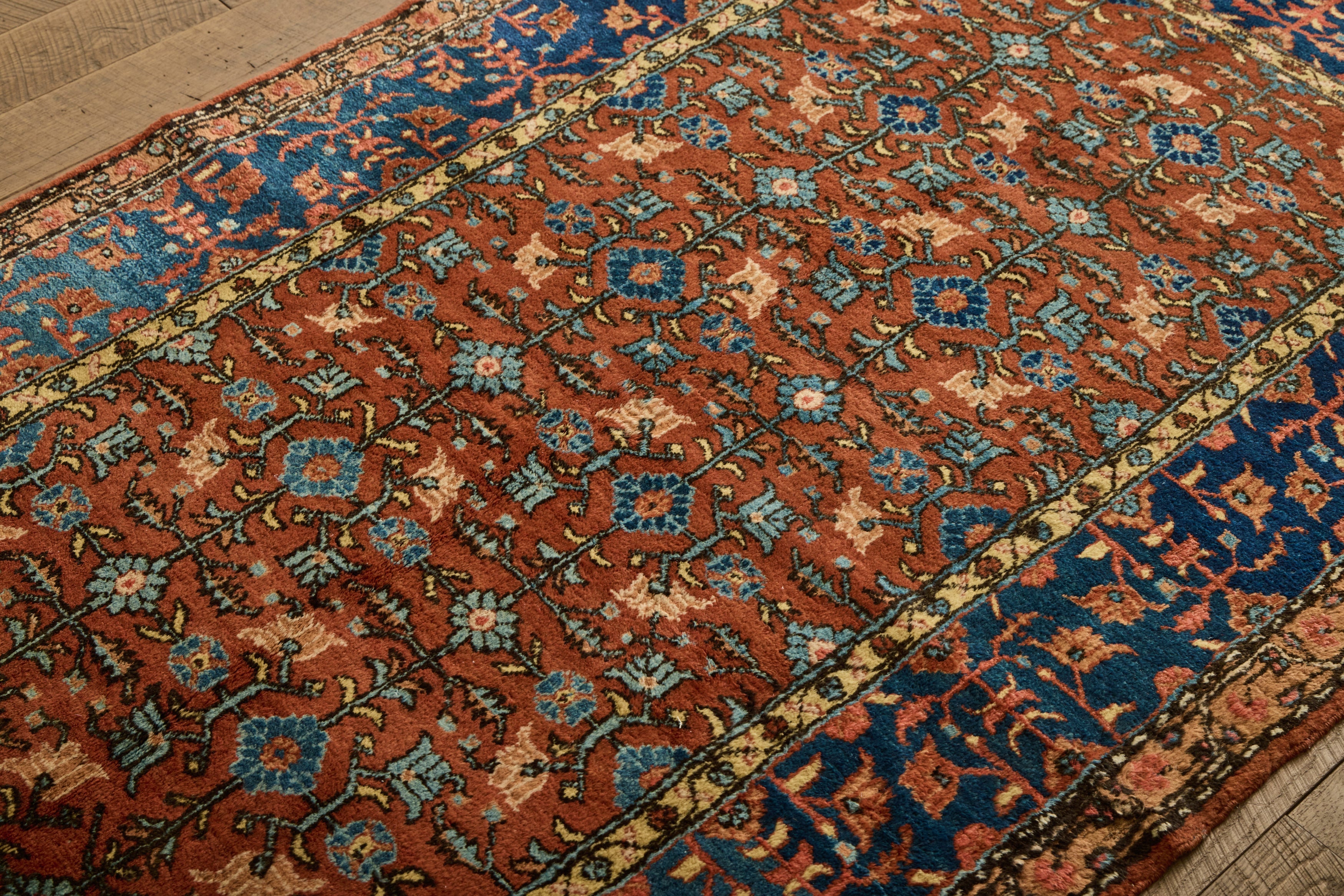 Nicky Kehoe - Blue & Red Persian Floral Rug 4’1 X 7’