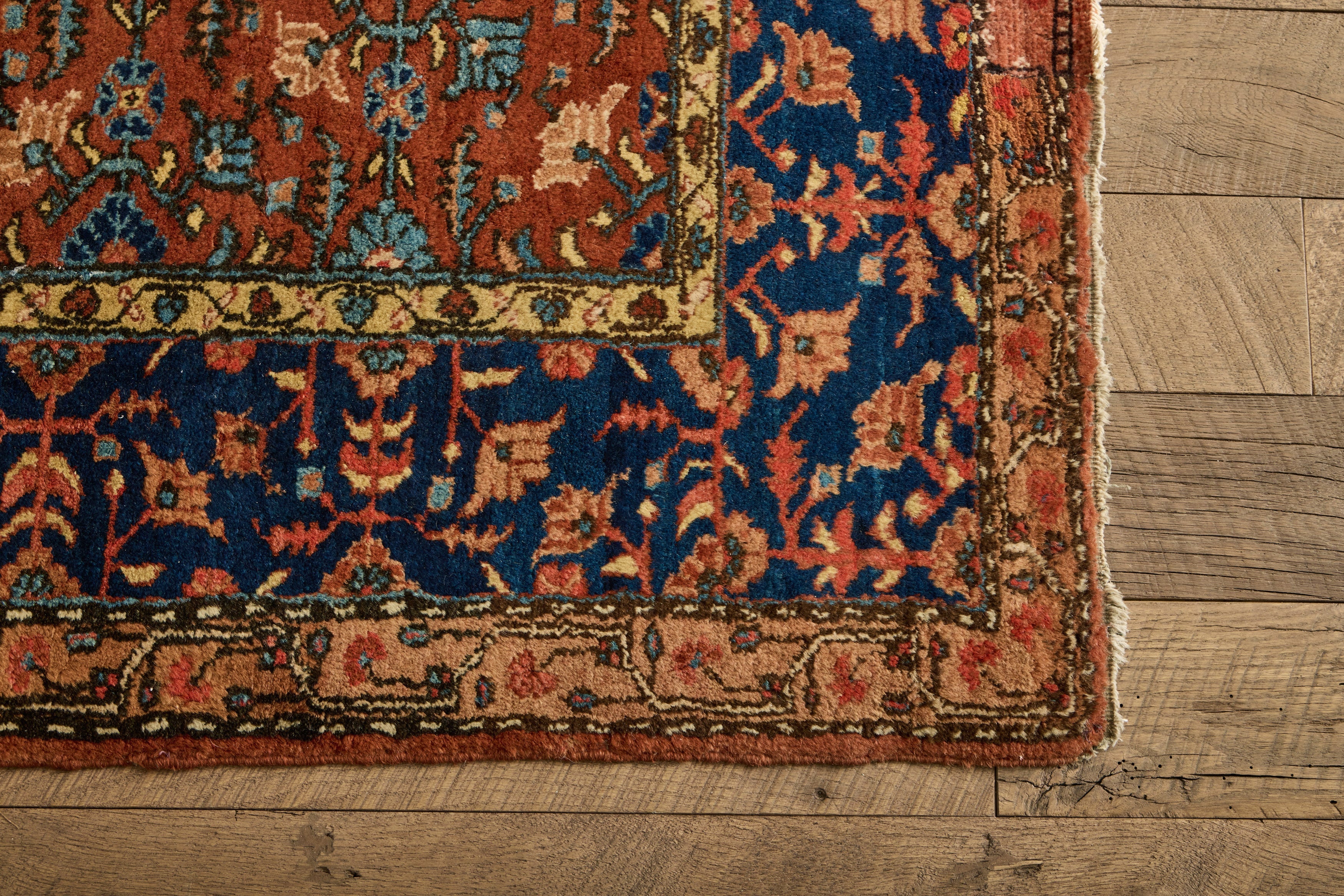 Nicky Kehoe - Blue & Red Persian Floral Rug 4’1 X 7’