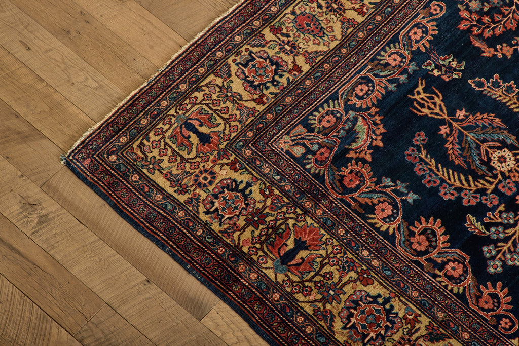 Nicky Kehoe - Blue Persian Floral Sarouk Rug 9' X 11'8
