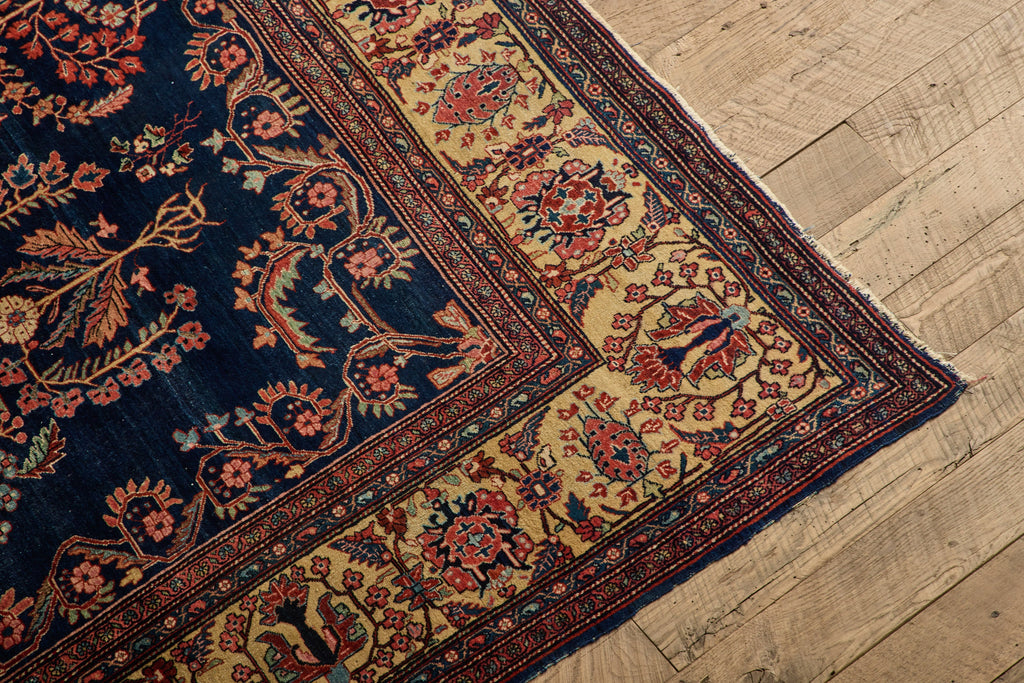Nicky Kehoe - Blue Persian Floral Sarouk Rug 9' X 11'8