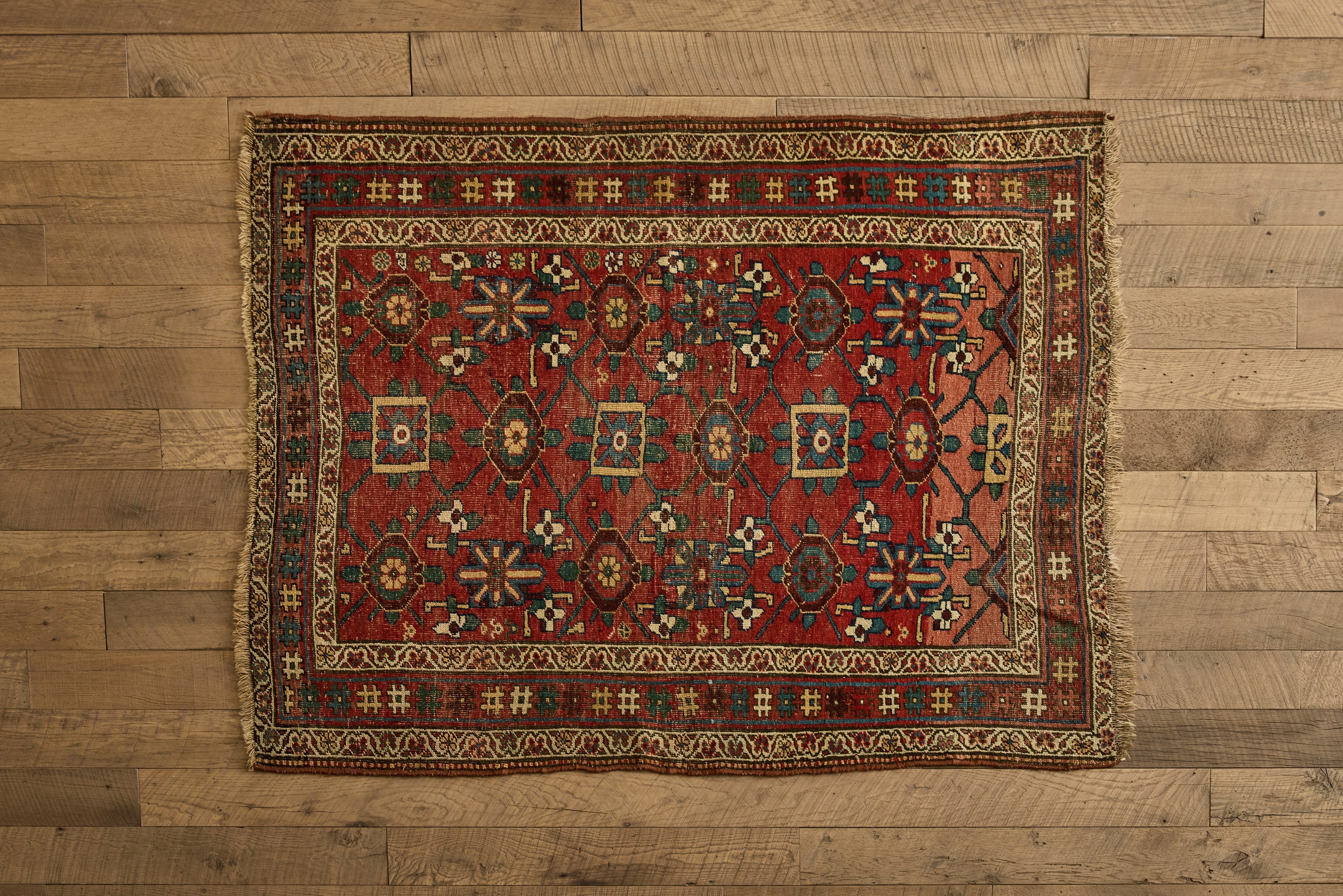 Nicky Kehoe - Red Floral Bidjar Rug 4'3 X 6'3