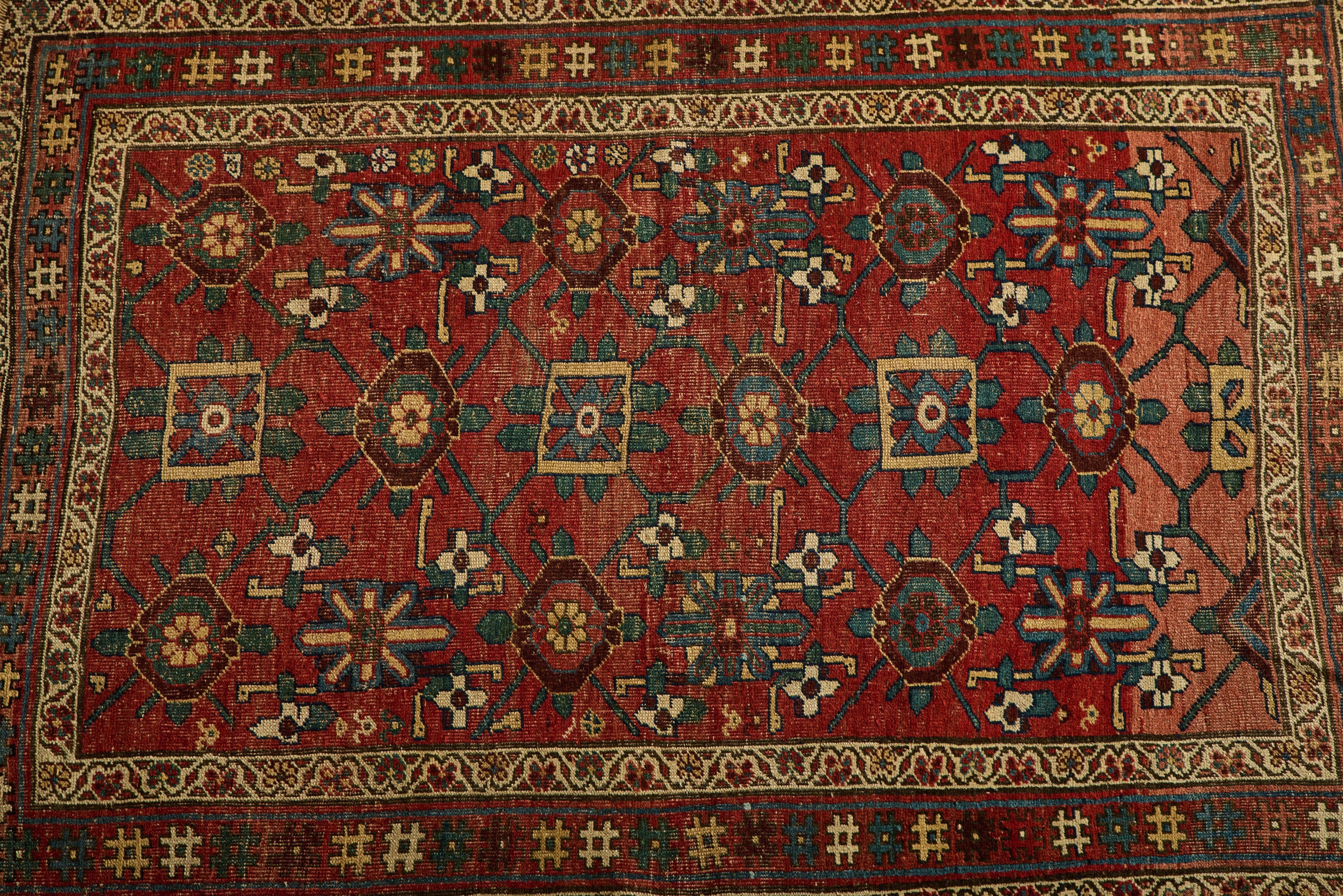 Nicky Kehoe - Red Floral Bidjar Rug 4'3 X 6'3