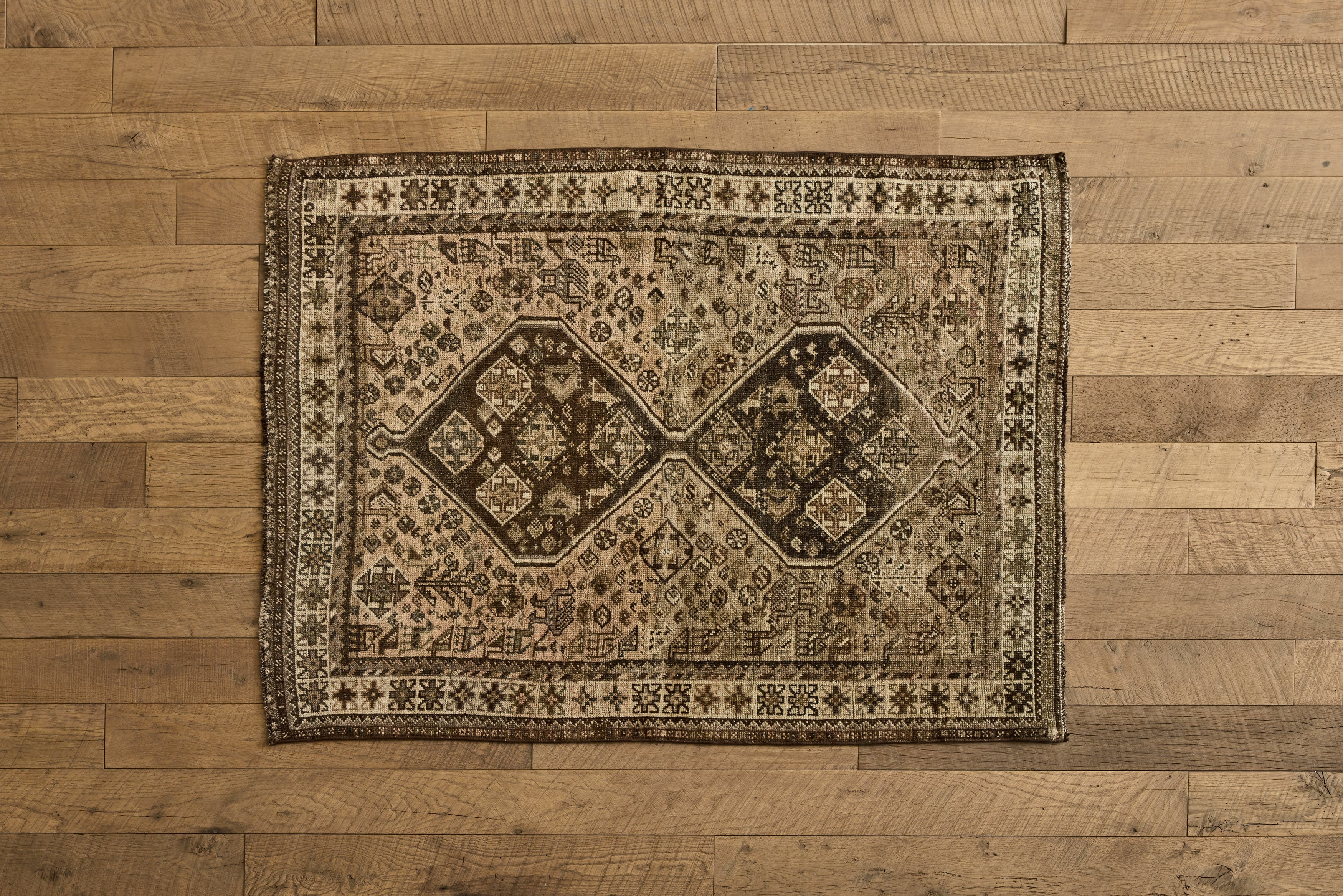 Nicky Kehoe - Brown Persian Shiraz Rug 3'9 X 5'1