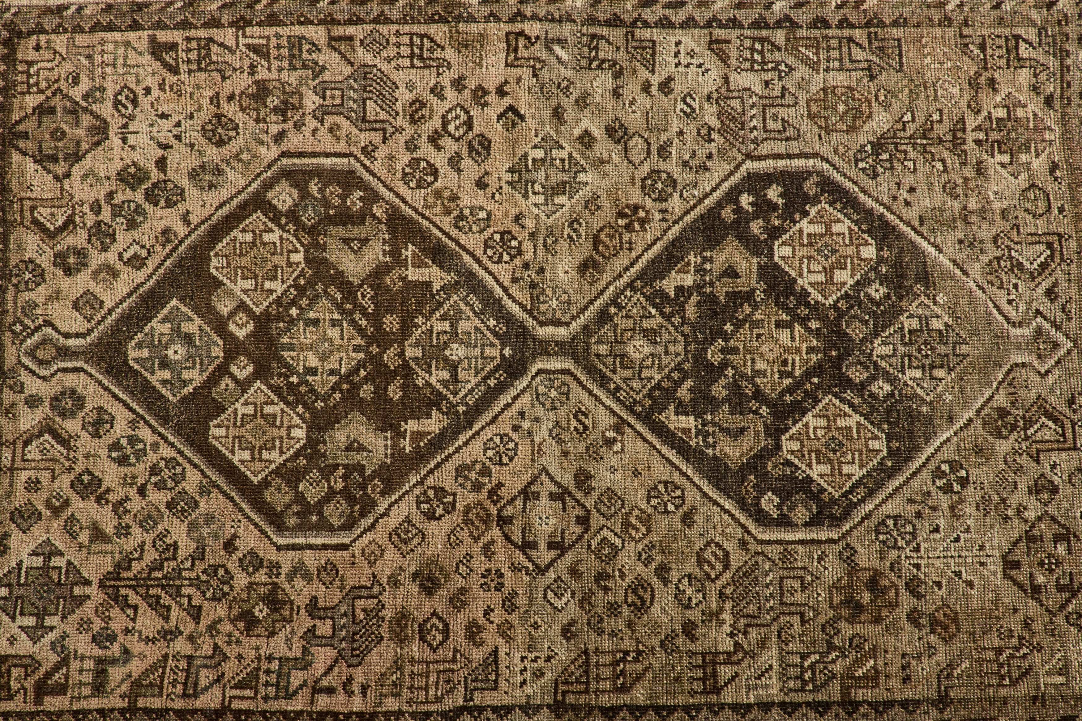Nicky Kehoe - Brown Persian Shiraz Rug 3'9 X 5'1
