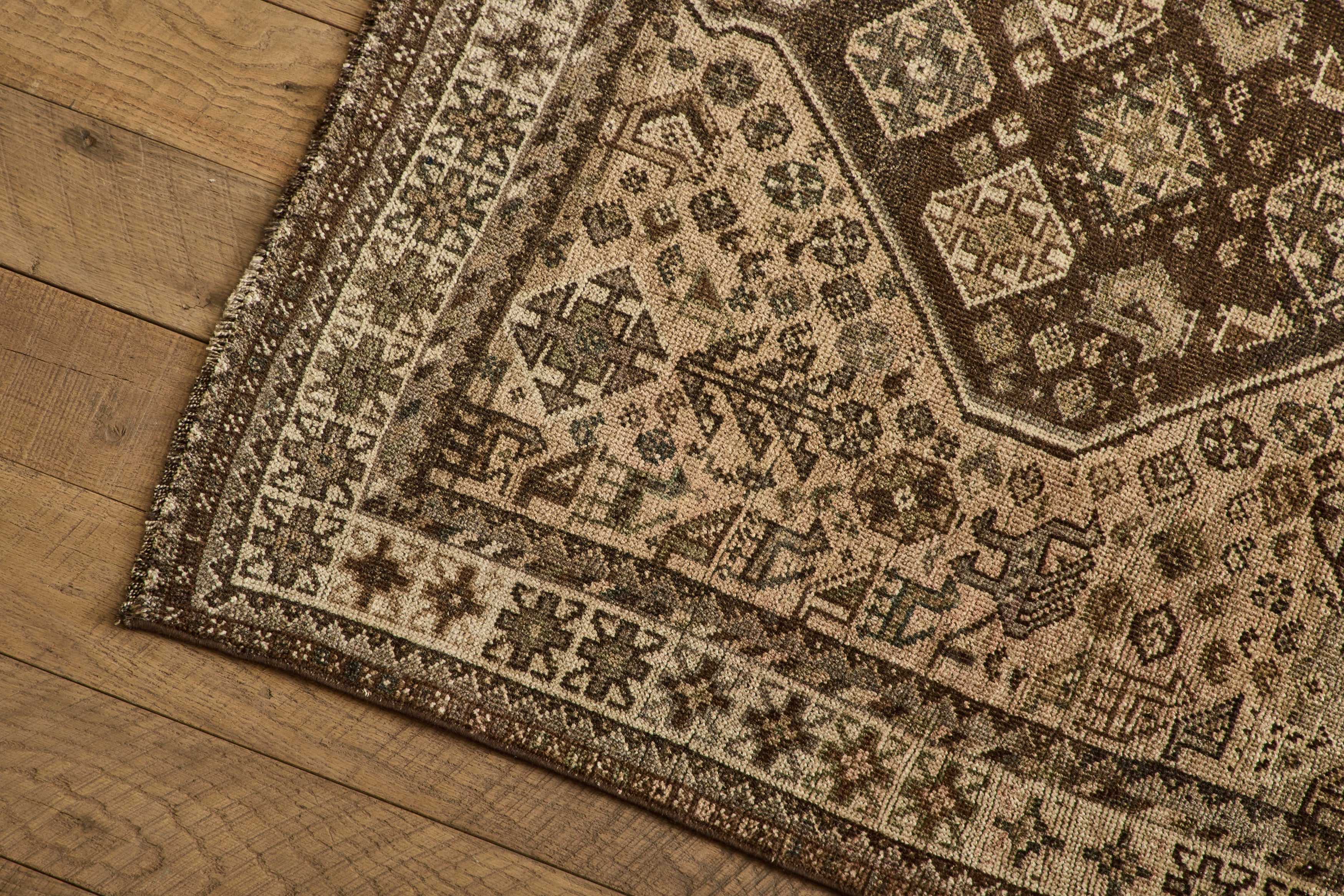 Nicky Kehoe - Brown Persian Shiraz Rug 3'9 X 5'1