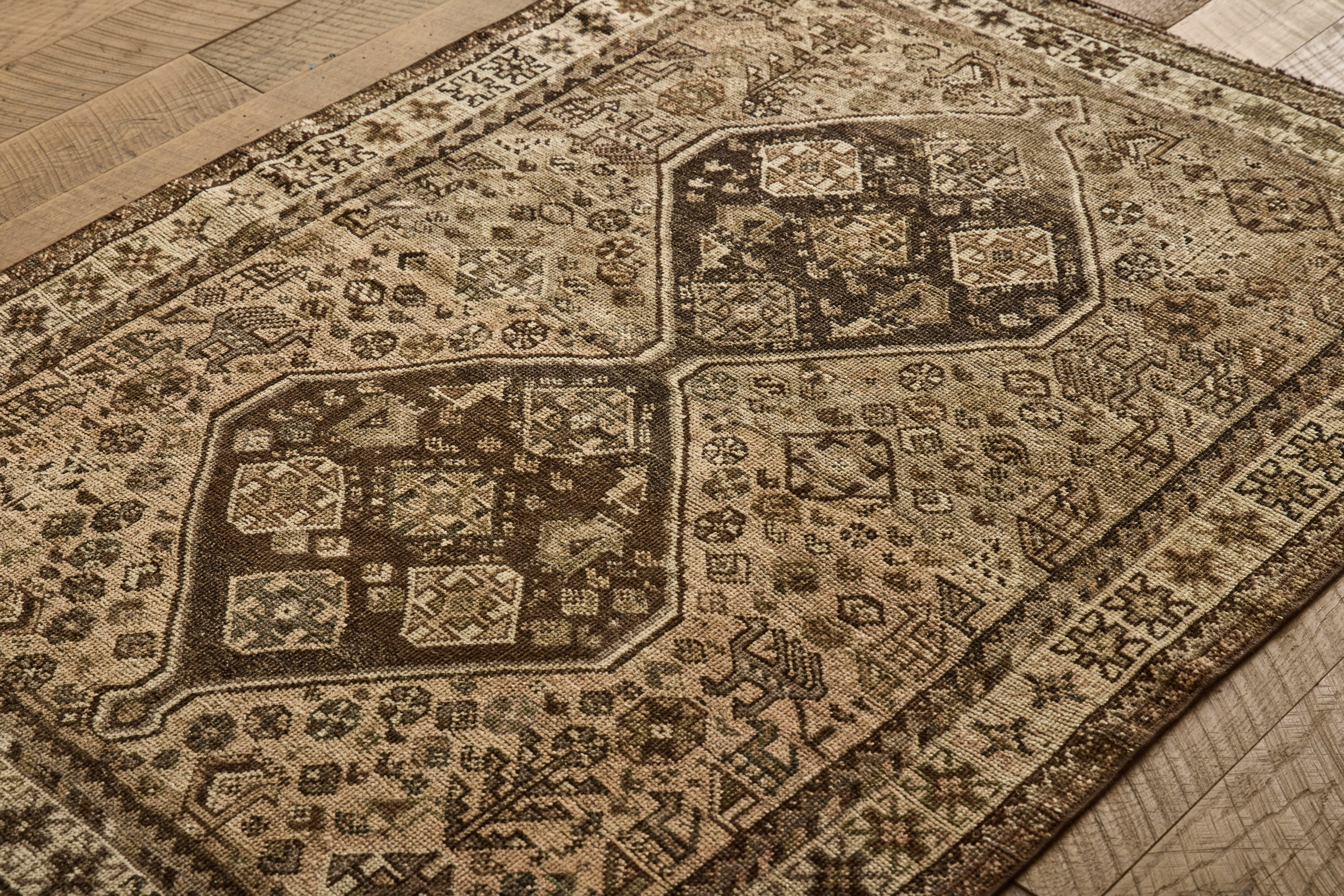 Nicky Kehoe - Brown Persian Shiraz Rug 3'9 X 5'1
