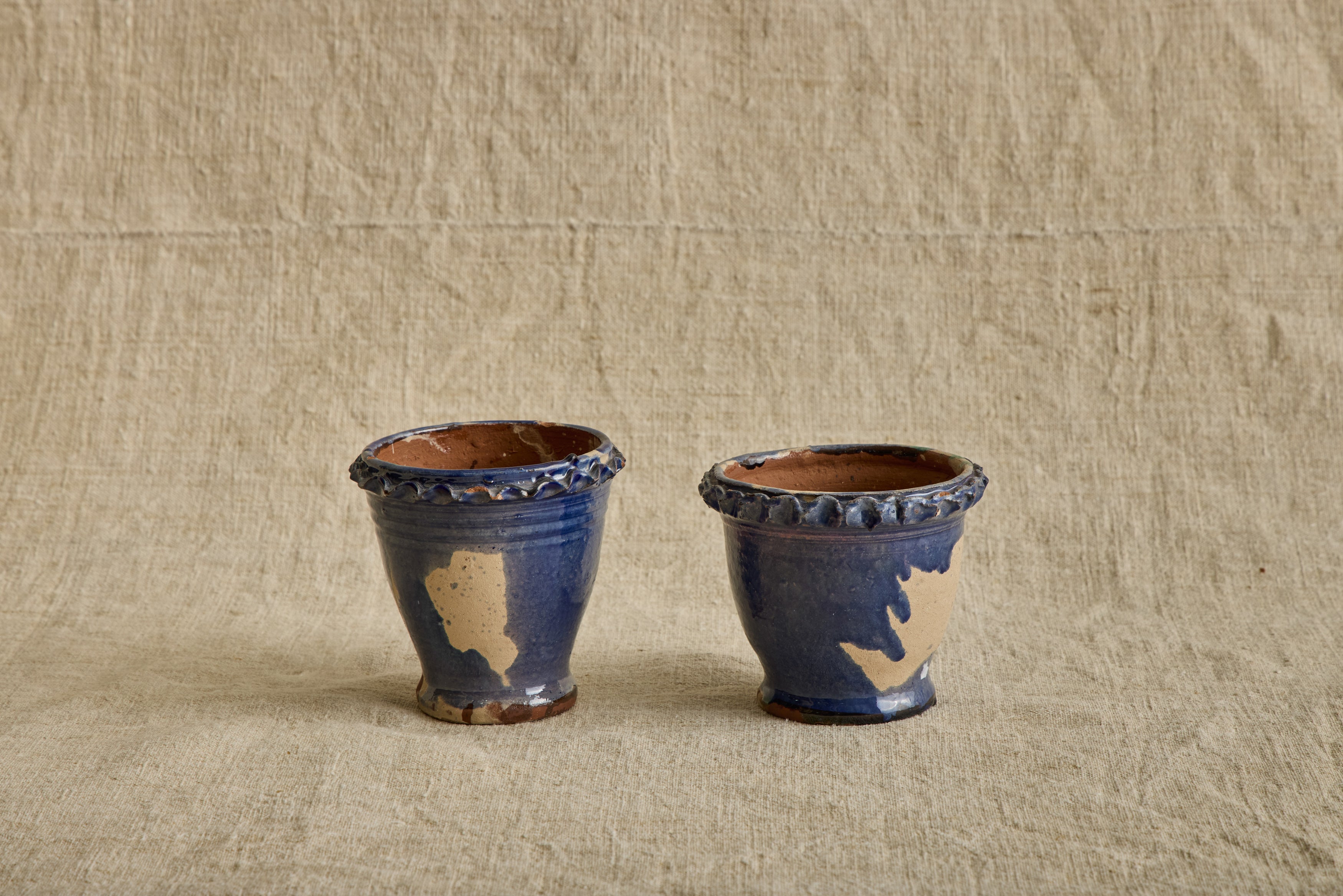 Nicky Kehoe - Mini Blue Scalloped Garden Pot