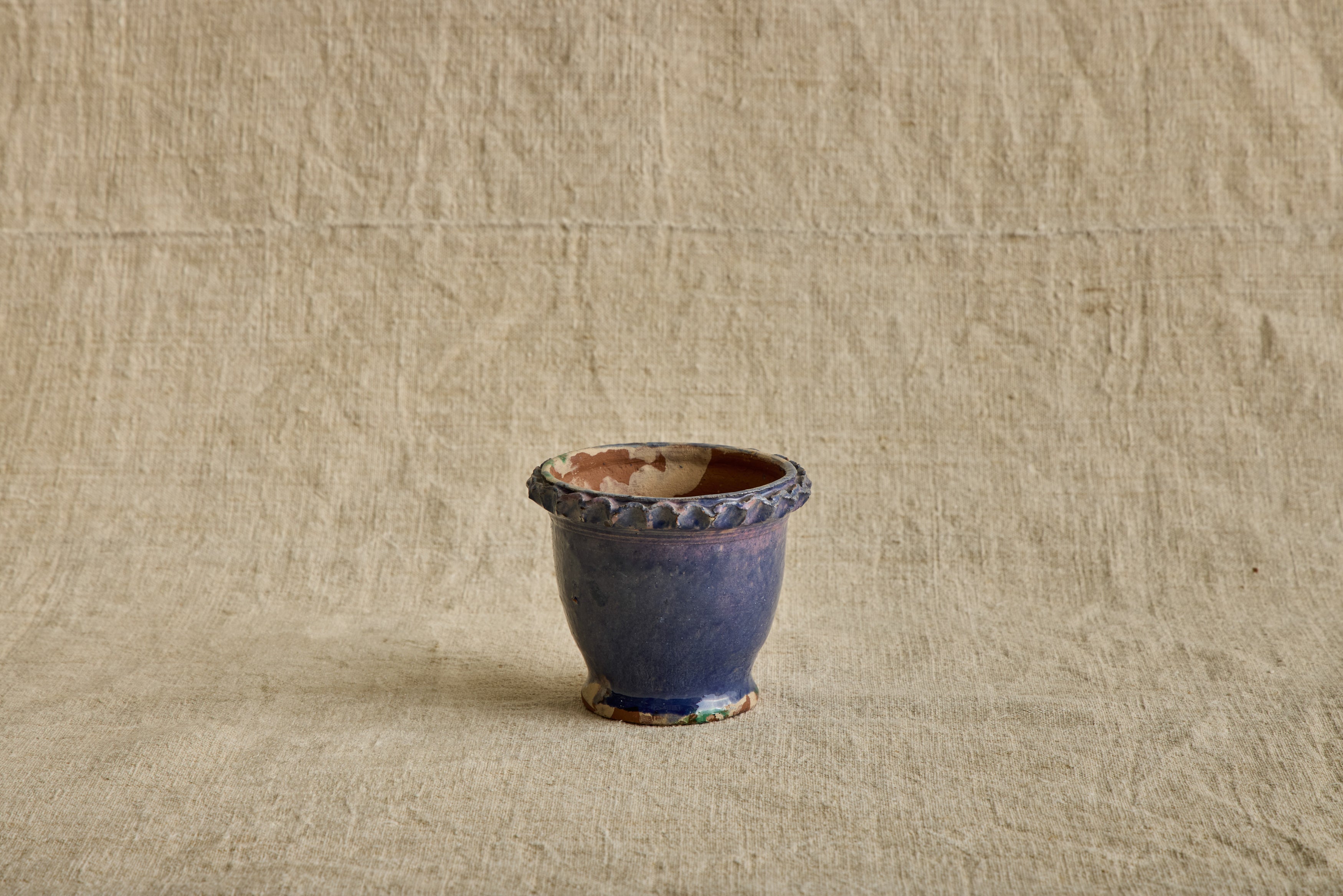 Nicky Kehoe - Mini Blue Scalloped Garden Pot
