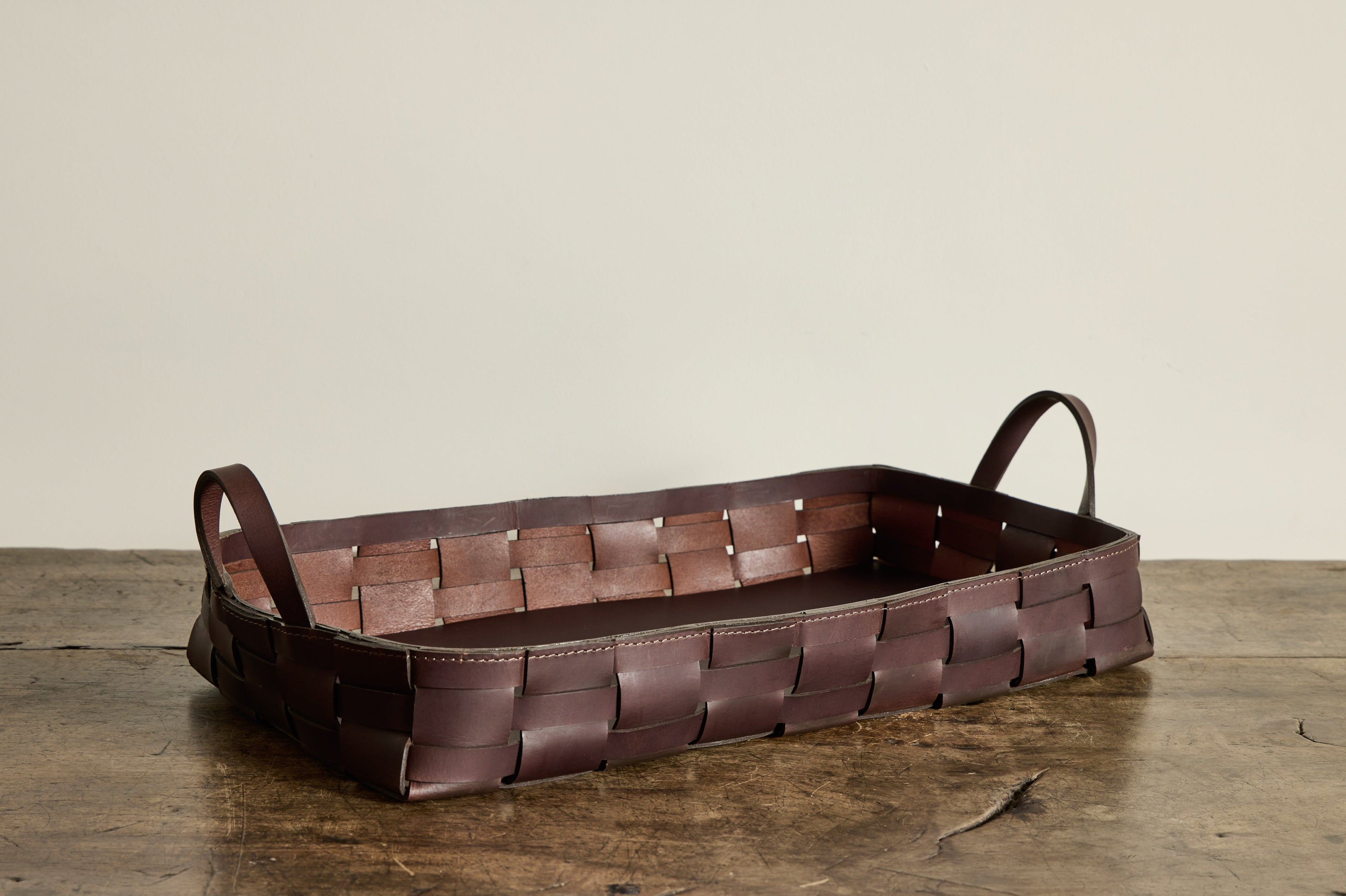 Nicky Kehoe - Woven Basket in Chocolate Buffalo