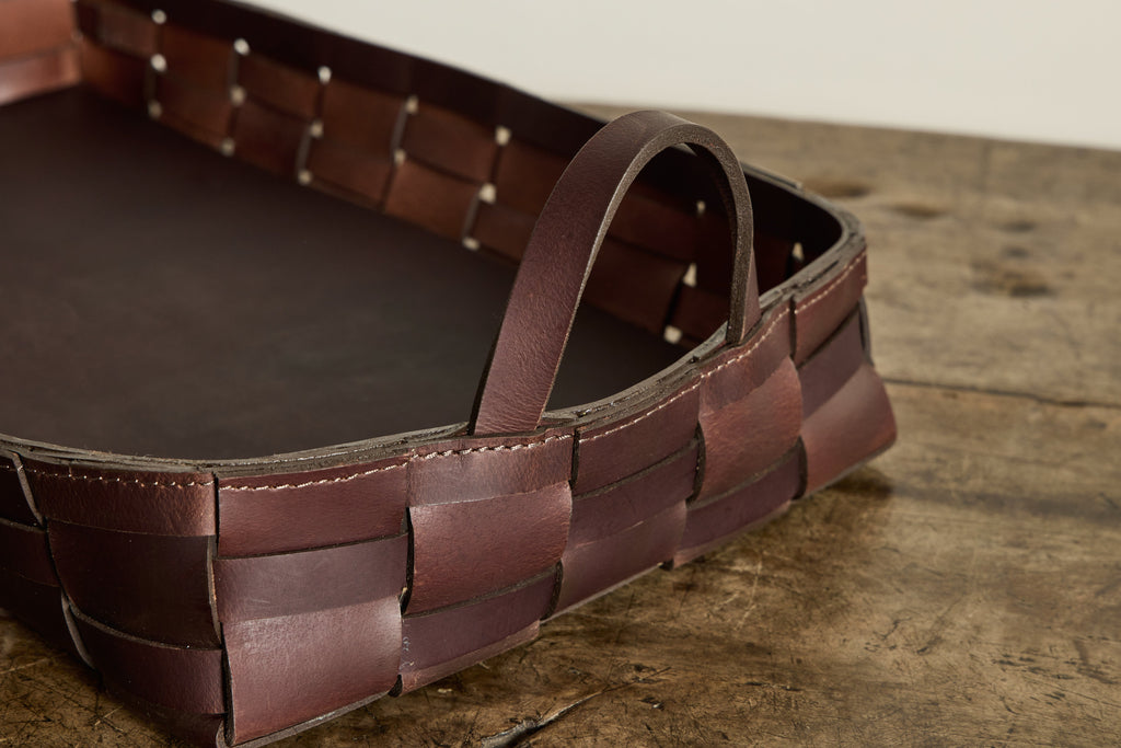 Nicky Kehoe - Woven Basket in Chocolate Buffalo
