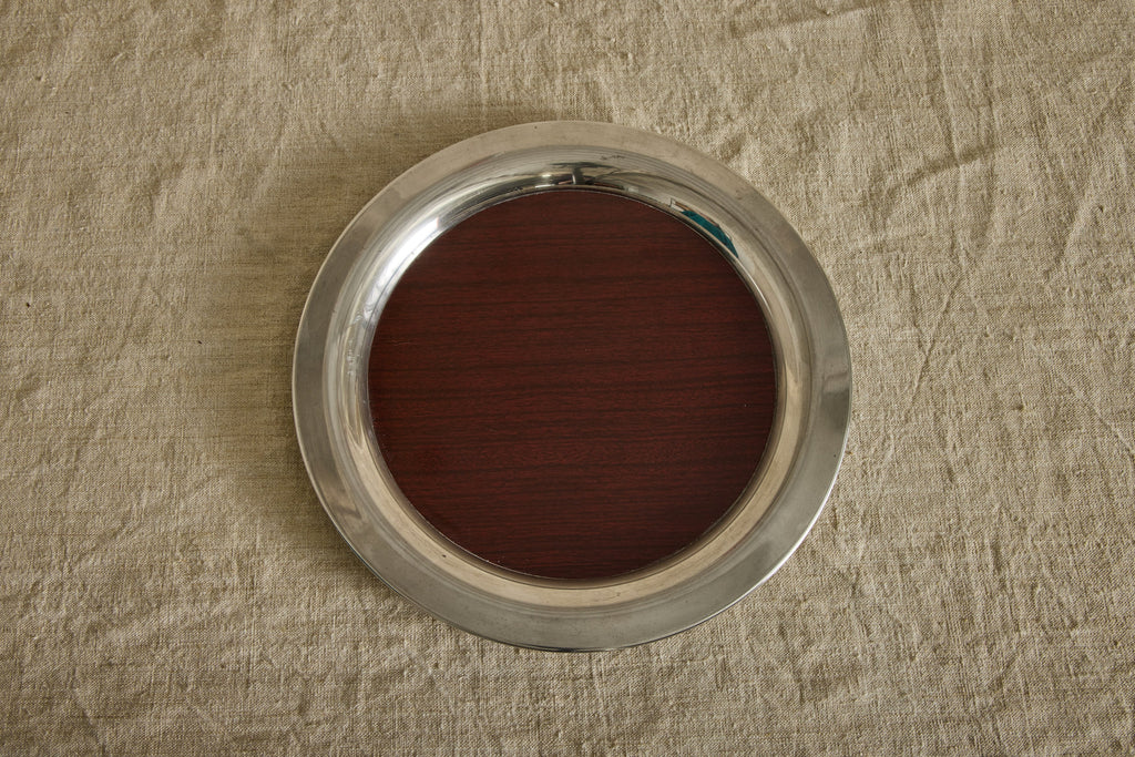 Nicky Kehoe - Round Faux Wood Serving Tray 14.5"