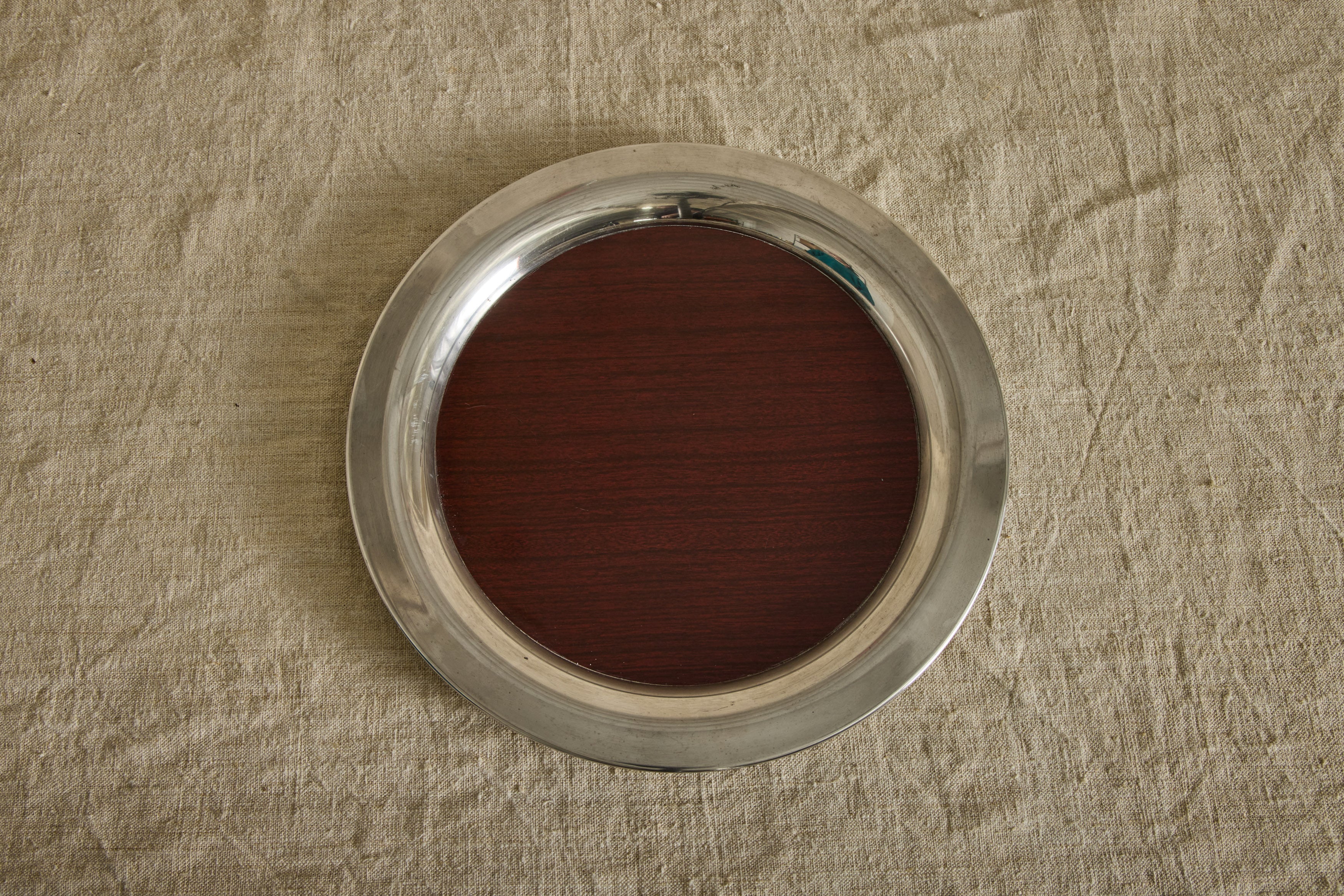 Nicky Kehoe - Round Faux Wood Serving Tray 14.5"