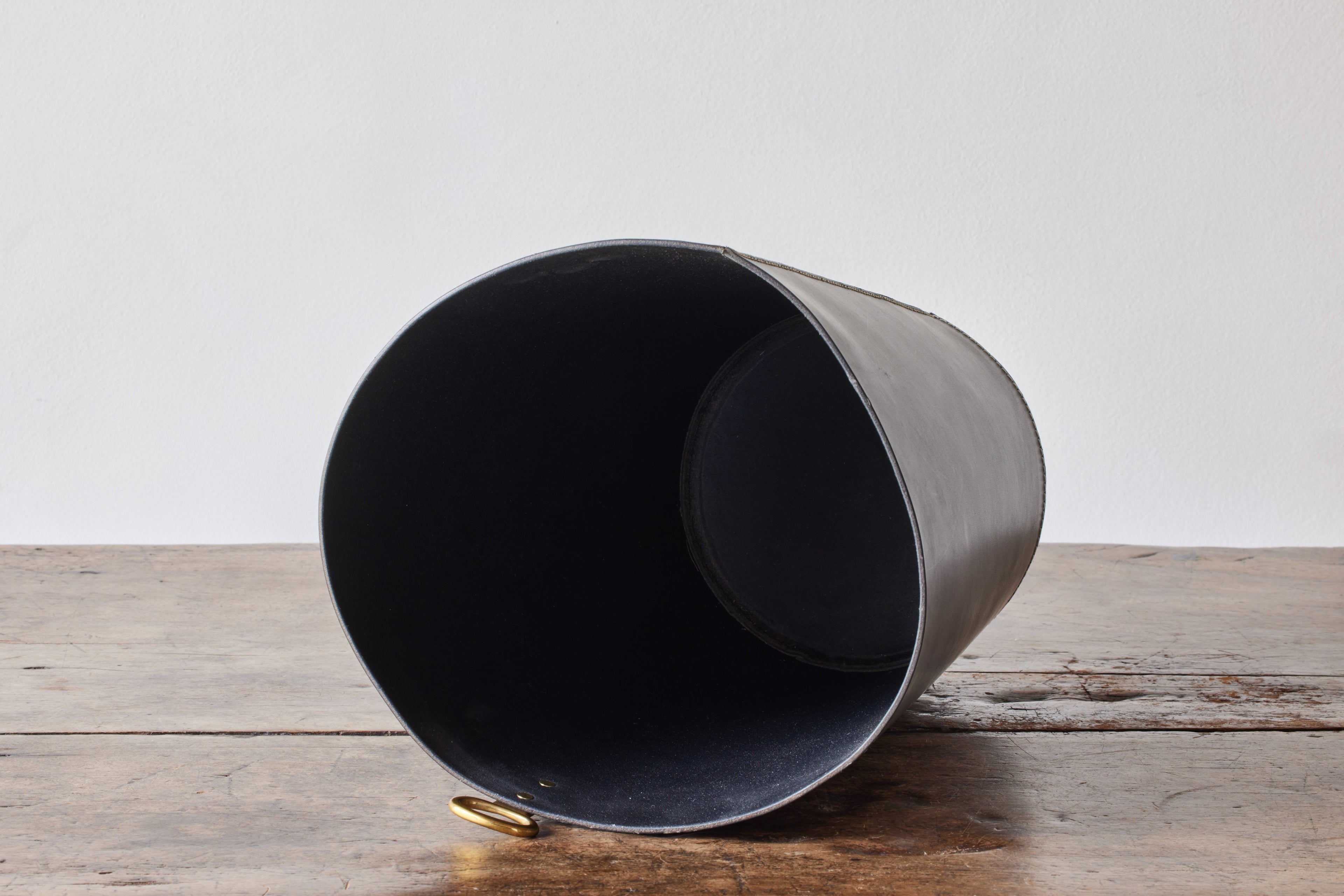 Nicky Kehoe - Leather Bin in Ink Black